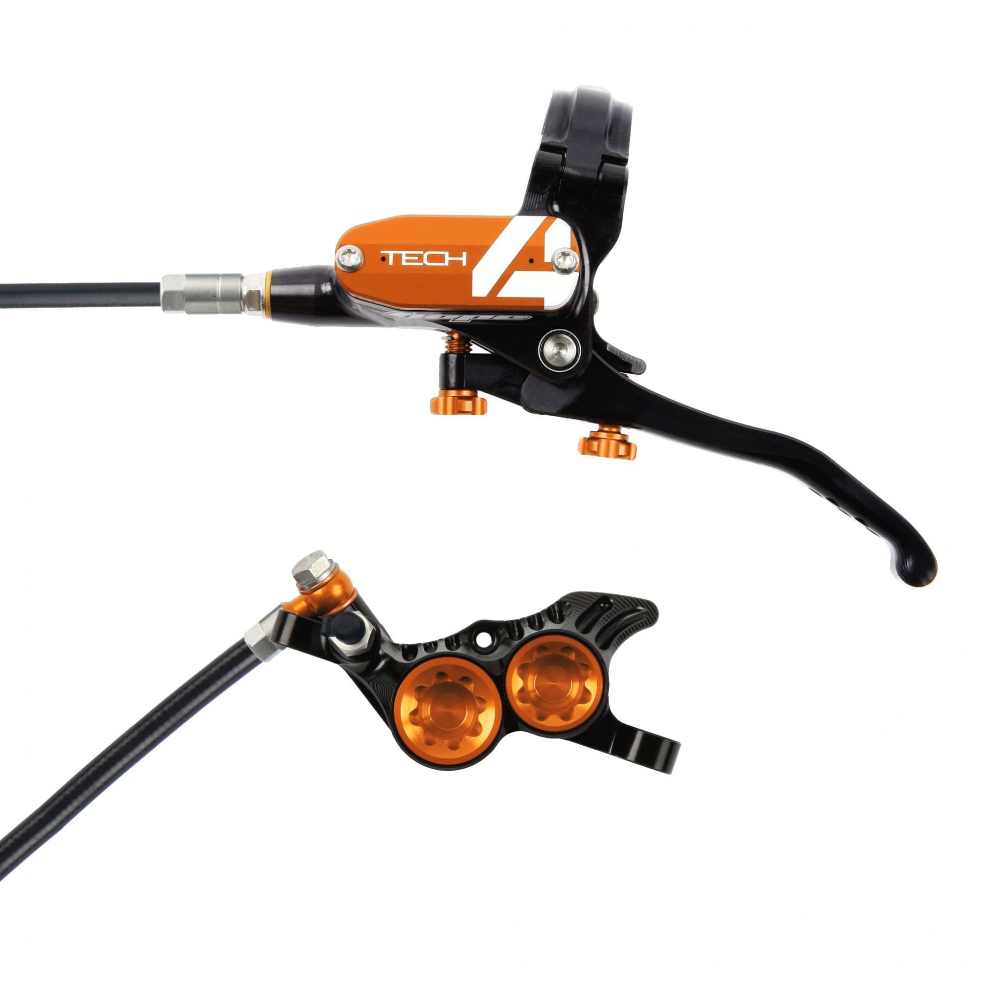 Hope Tech 4 V4 Disc Brake Black/Orange / L/H