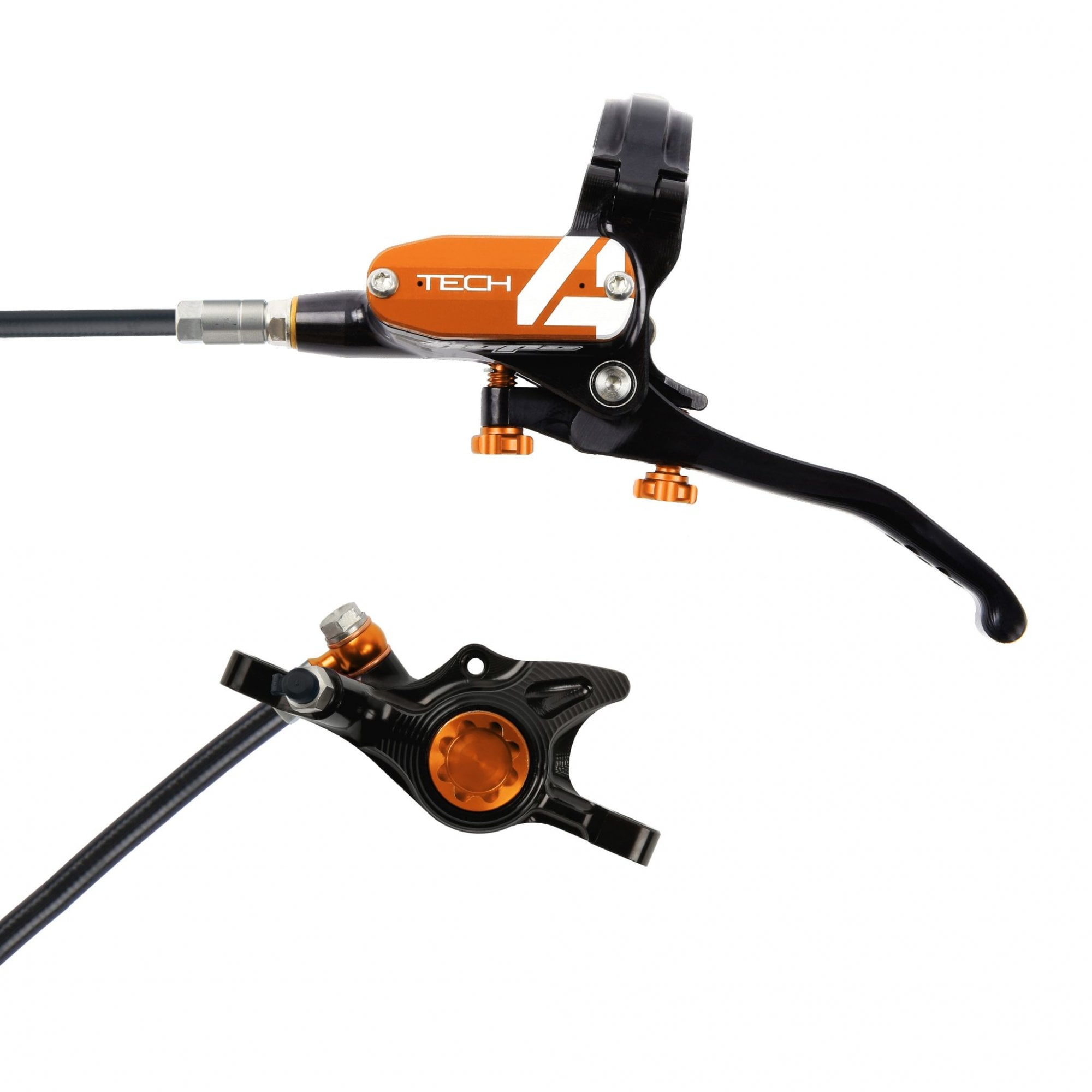 Hope Tech 4 X2 Disc Brake Black/Orange / L/H