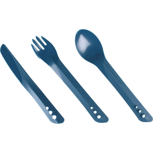Lifeventure Ellipse Knife, Fork and Spoon Set Navy / One Size