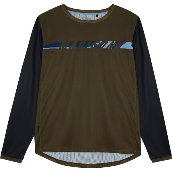 Madison Flux Men's Long Sleeve Jersey Black / Olive / X-Large