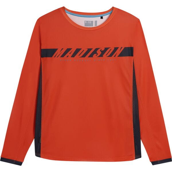 Madison Flux Youth Long Sleeve Jersey Chilli Red / Age 7 - 8