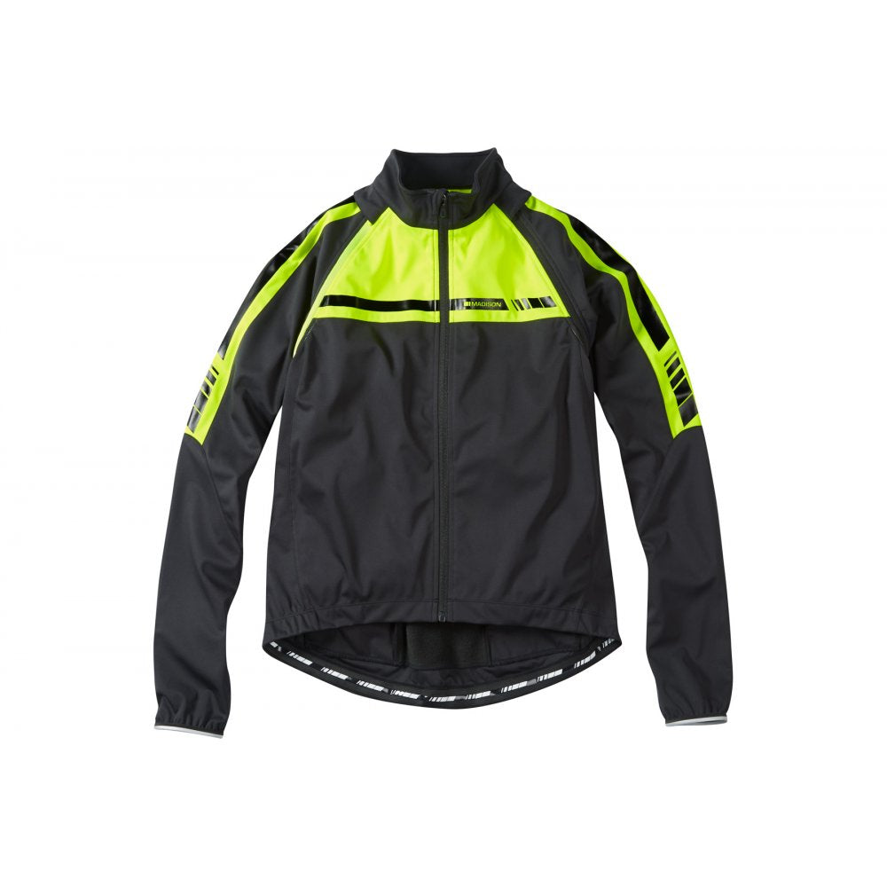 Madison Sportive men's convertible softshell jacket Black / Hi-Viz Yellow / S