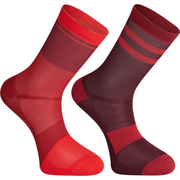 Madison Sportive Mid Sock Twin Pack Chilli Red/Burgundy / M