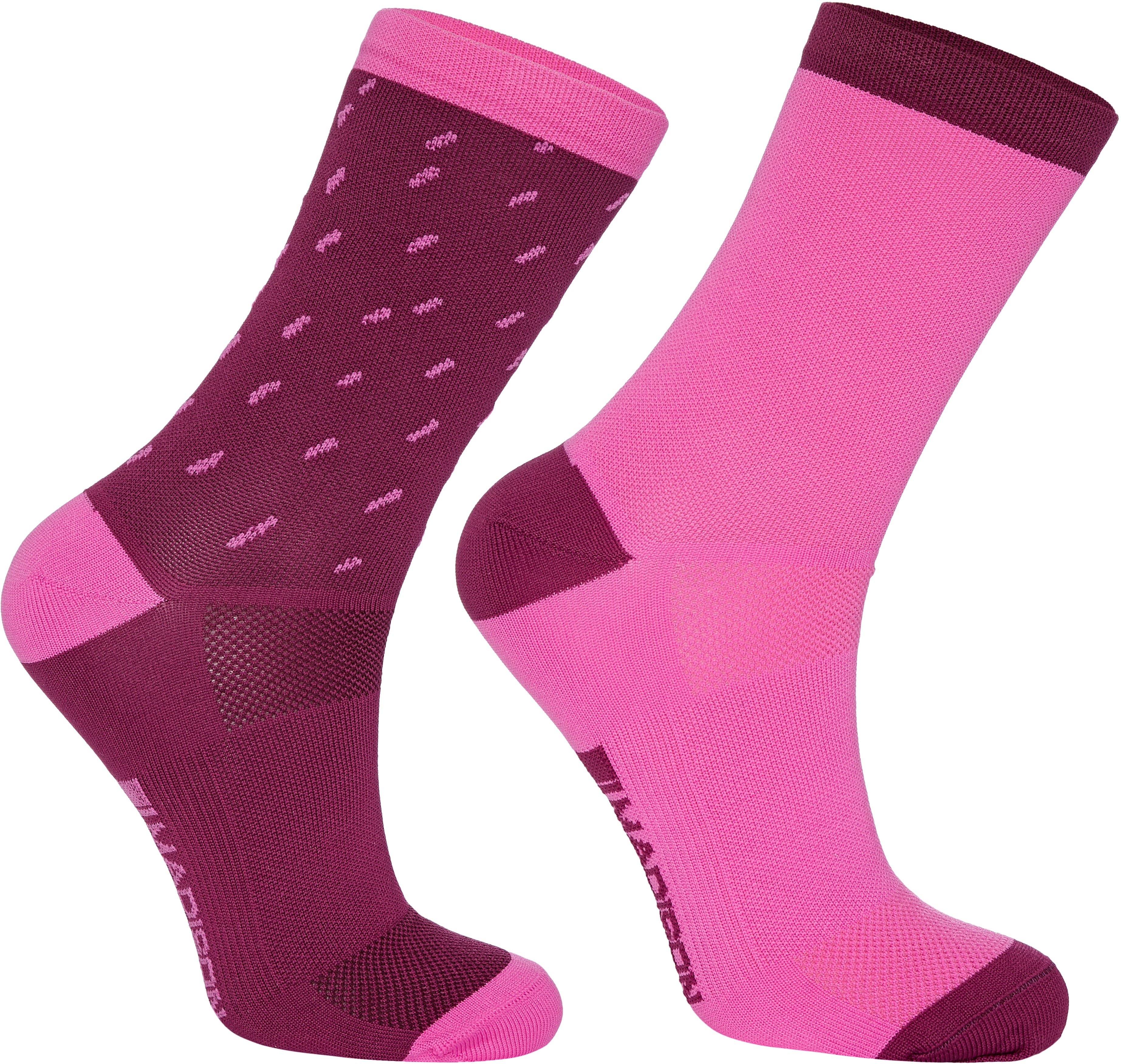 Madison Sportive Mid Socks Twin Pack Burgundy/Berry / L