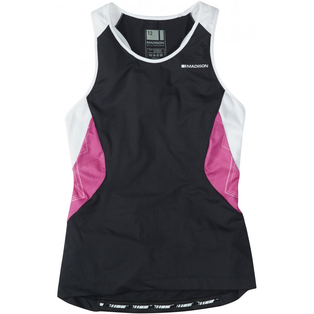 Madison Sportive Women's Sleeveless Jersey Black / Very Berry / Size 8