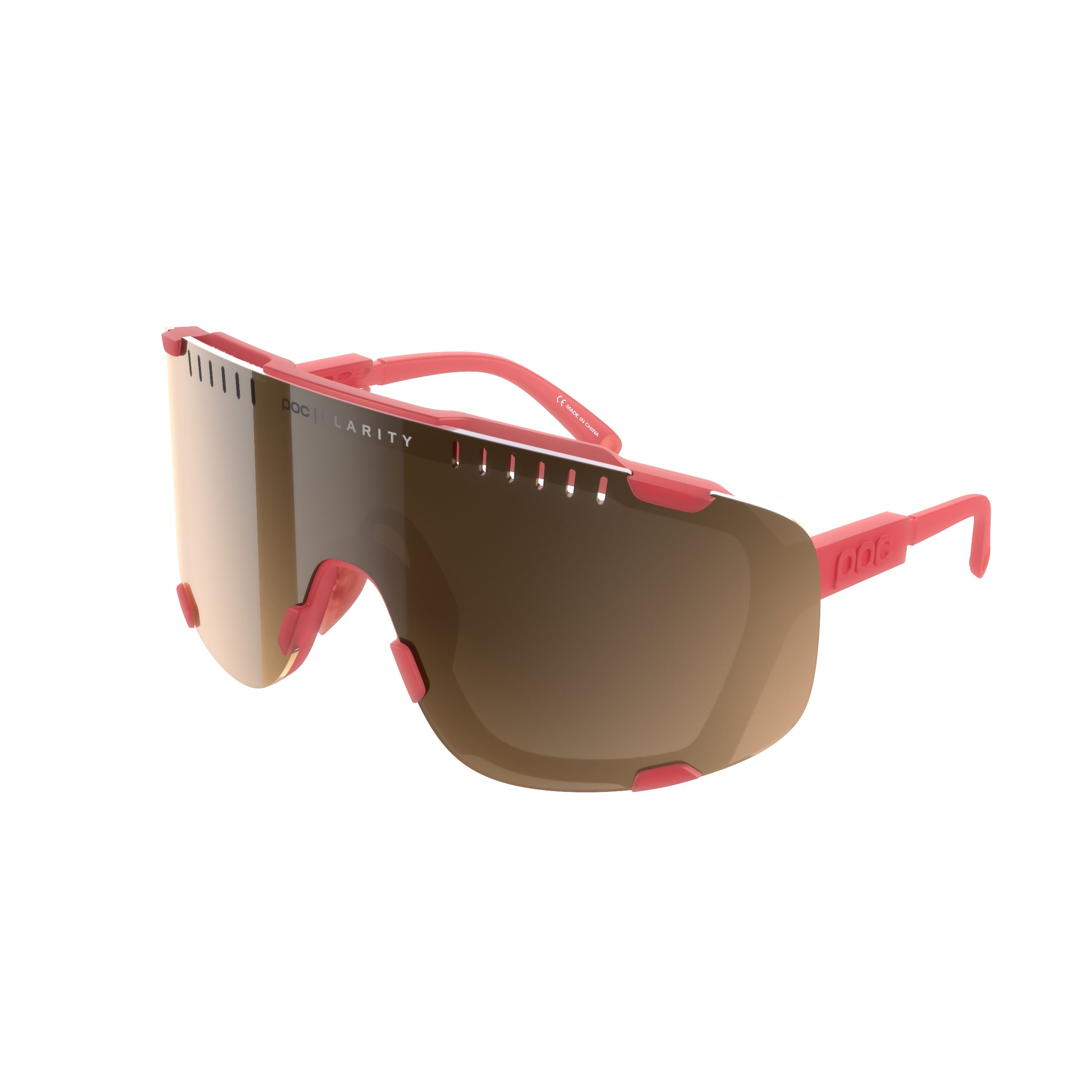 POC Devour Sunglasses Ammolite Coral Translucent / Brown/Silver Mirror