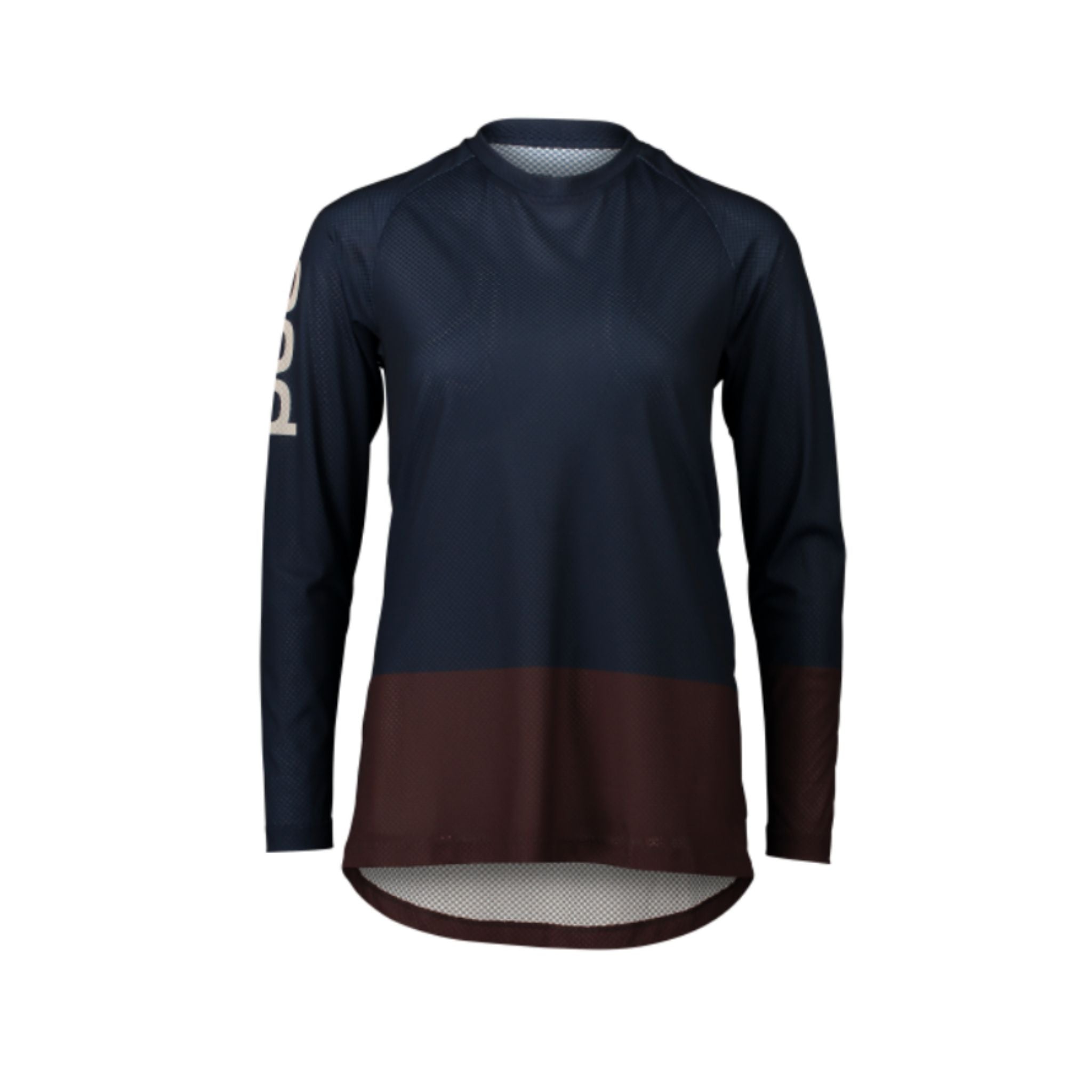 POC Pure LS Women's MTB Jersey Turmaline Navy/Axinite Brown / S