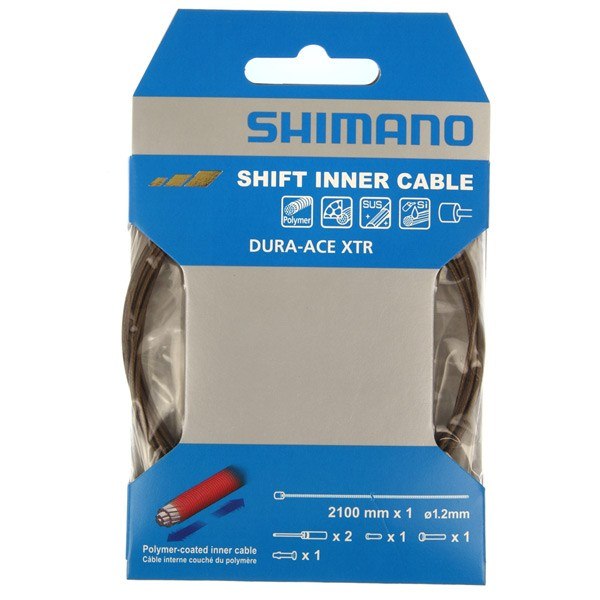 Shimano Dura-Ace Road Polymer Coated Inner Gear Cable 1.2mm x 2100mm Silver