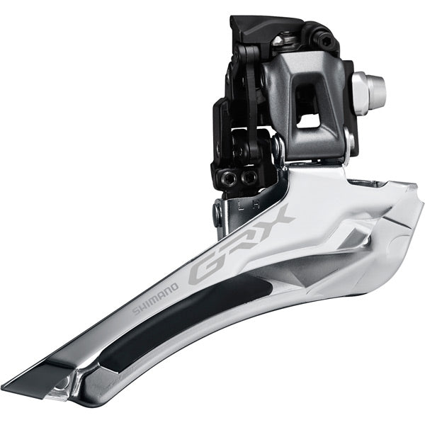 Shimano GRX FD-RX810 11 Speed Double Front Mech Black/Silver / Double / Braze-On - Down Pull