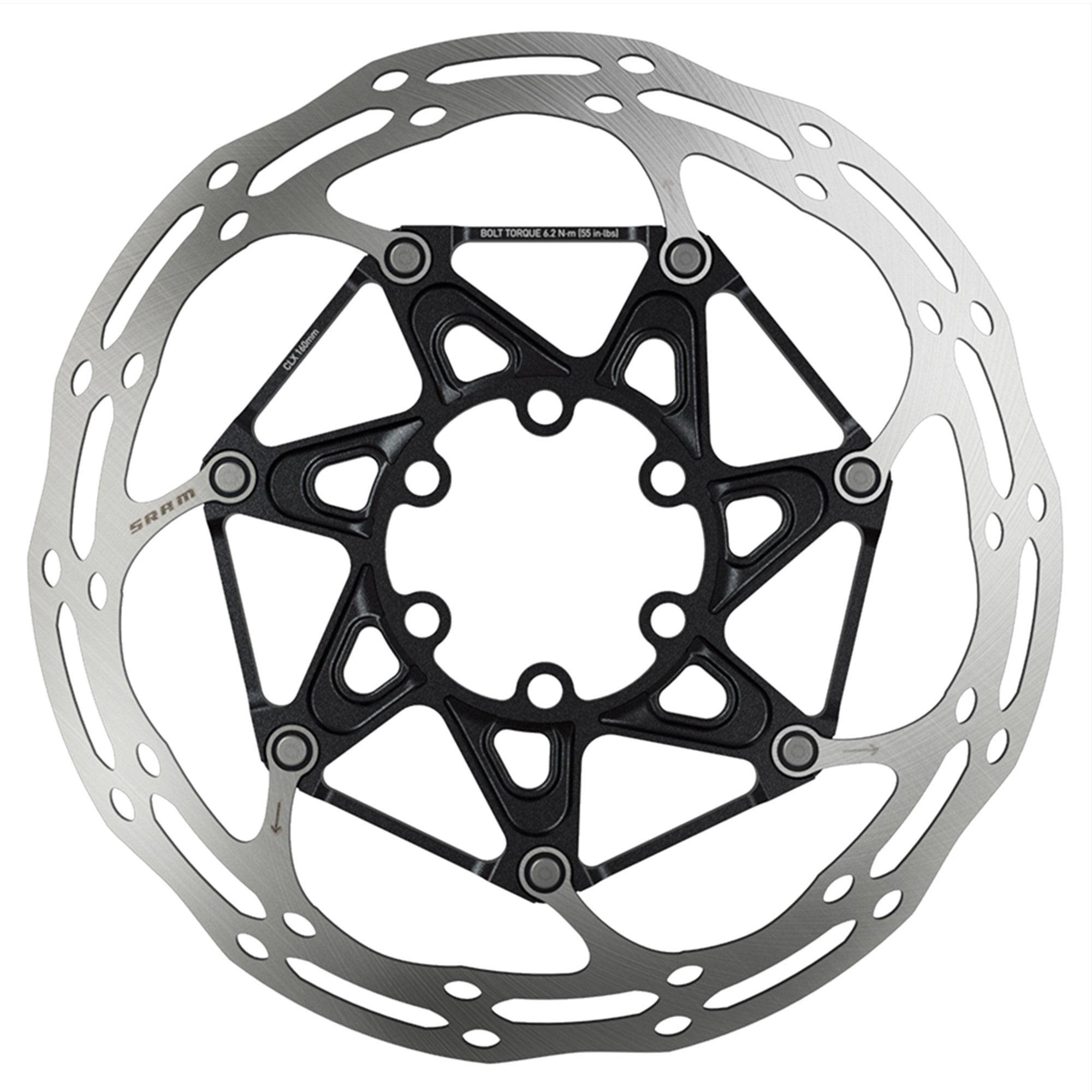 SRAM Centerline 2 Piece Rounded 6-Bolt Disc Brake Rotor Black / 160mm