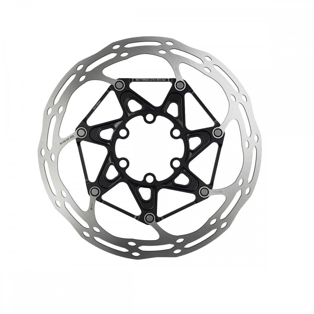 SRAM Centerline 2 Piece Rounded Ti Bolt Black Disc Brake Rotor Black / 140mm