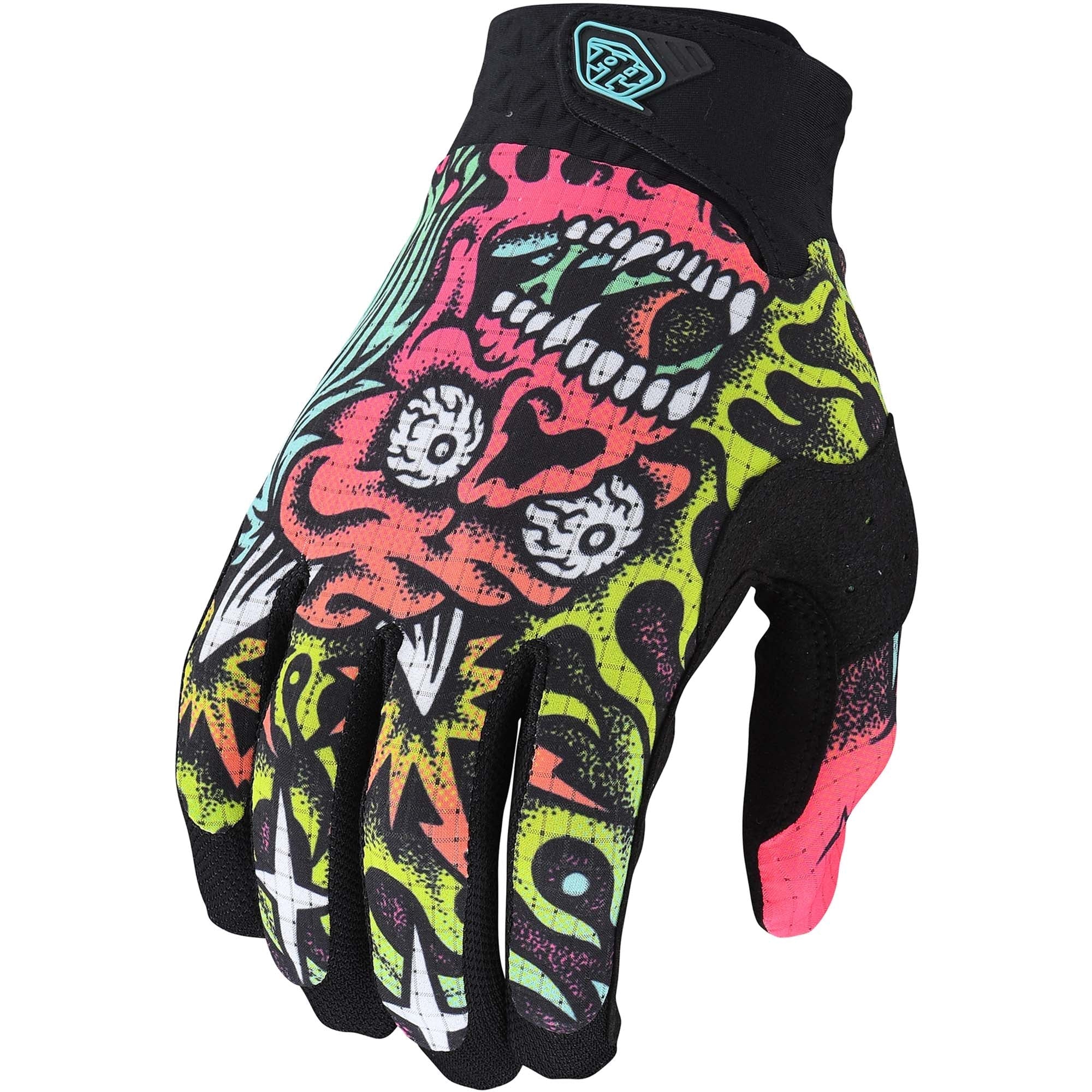 Troy Lee Designs Air Glove Skull Demon Skull Demon - Orange/Green / XXL