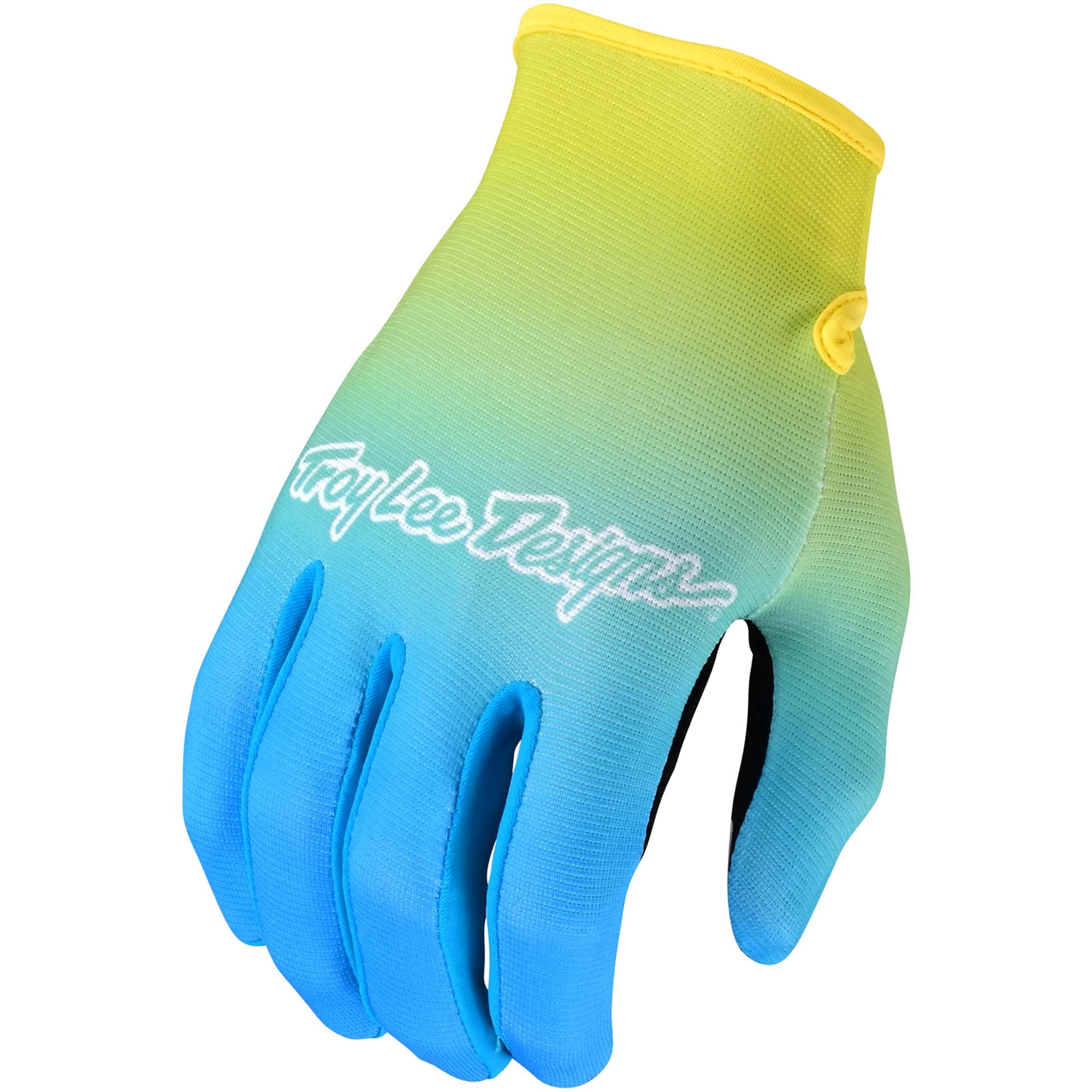 Troy Lee Designs Flowline Gloves 2023 Faze Blue/Yellow / S