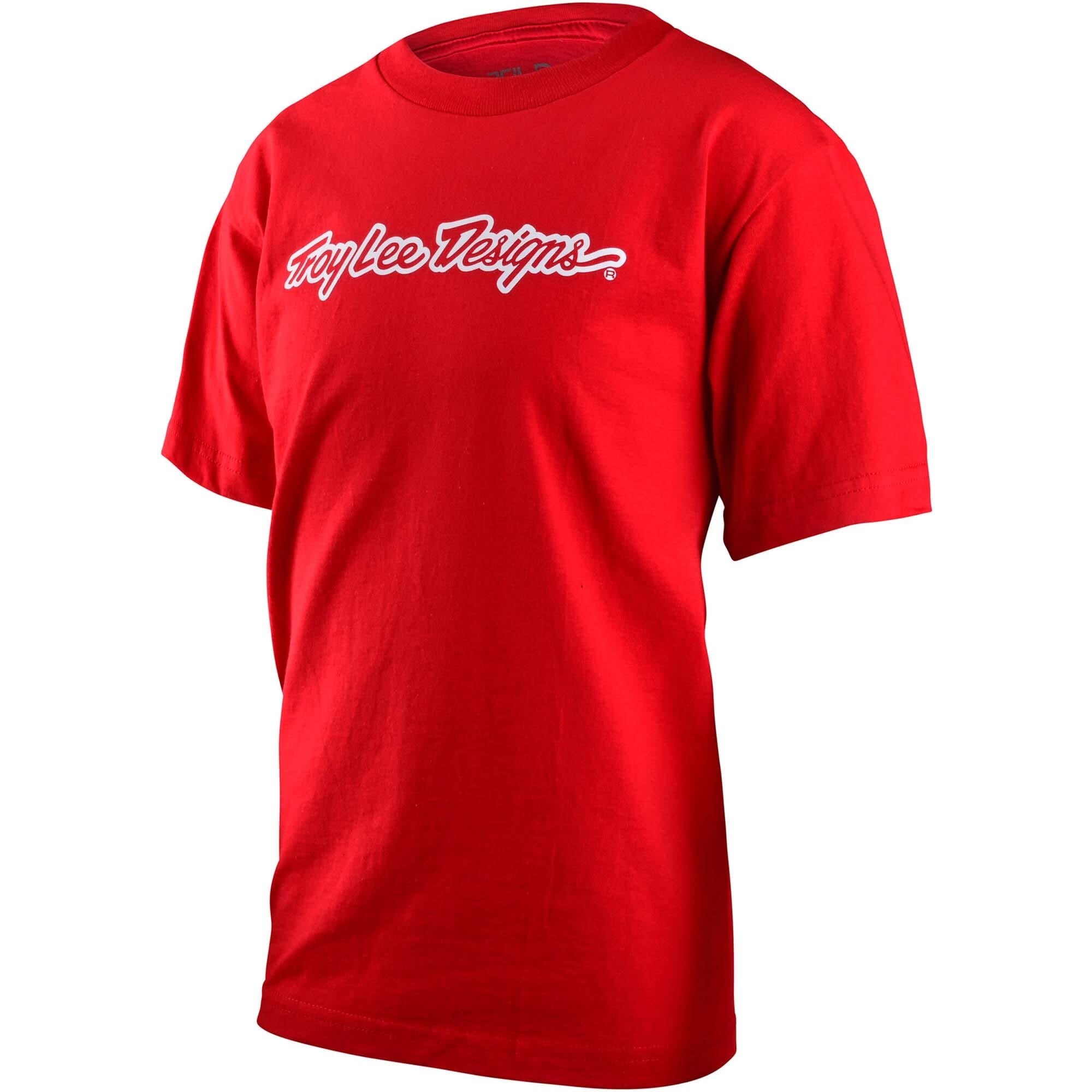 Troy Lee Designs Youth Signature Short Sleeve T-Shirt Red / Y-S