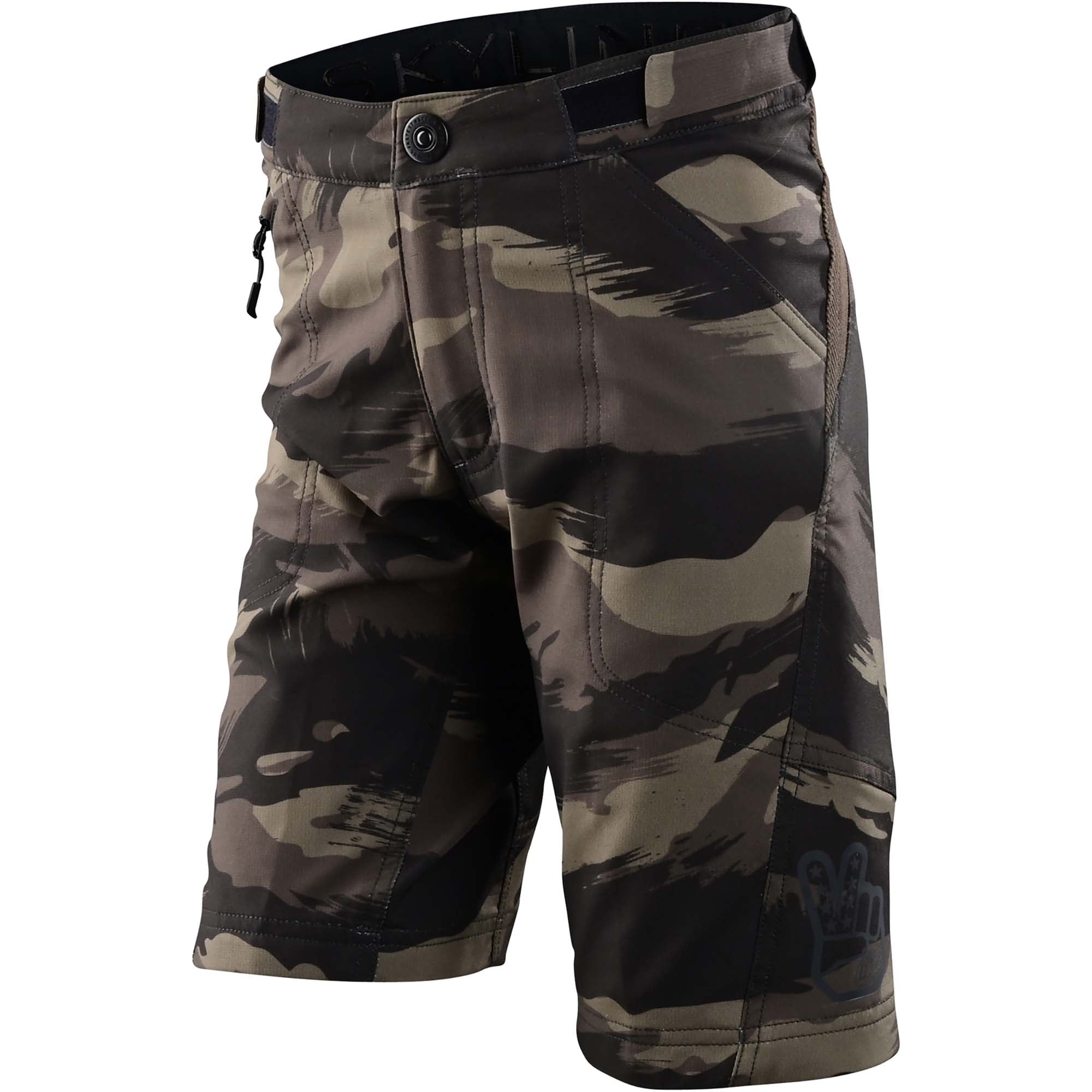 Troy Lee Designs Youth Skyline Shell Shorts Brushed Camo - Military / Y-24