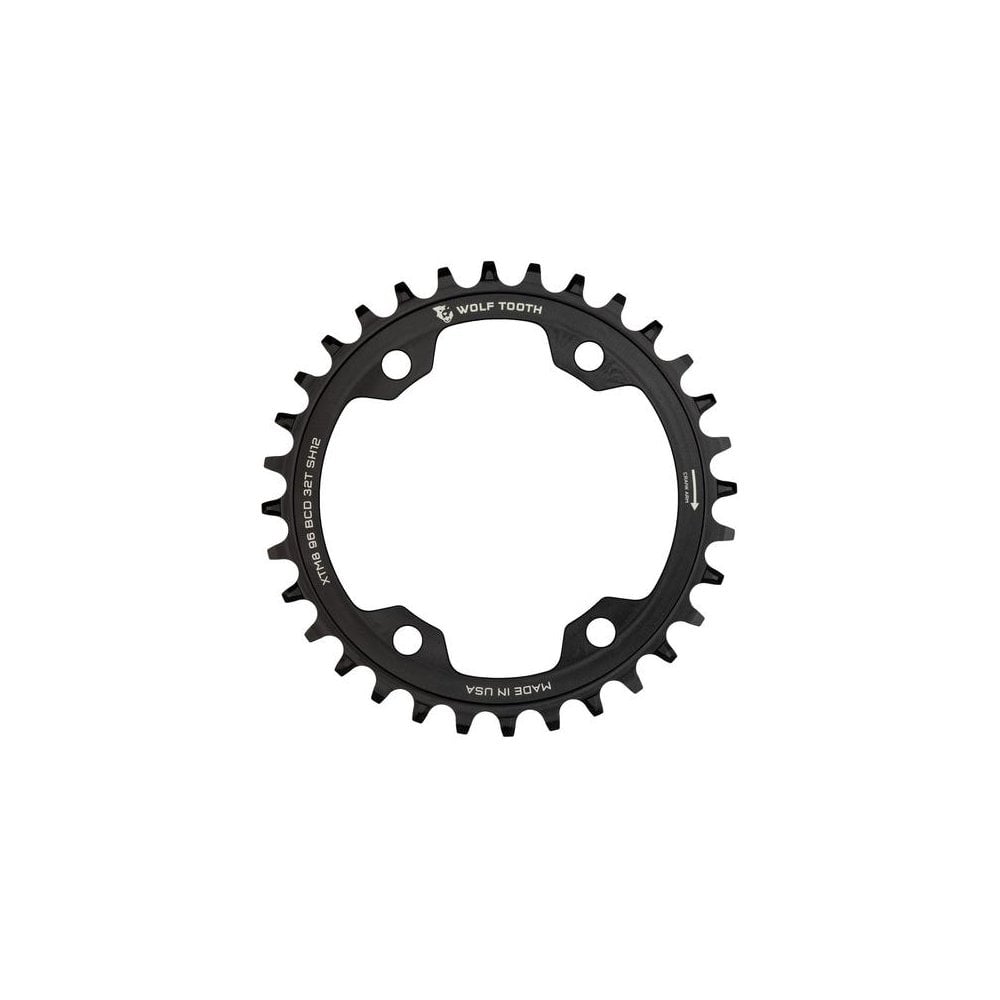 Wolf Tooth 96BCD Chainring for XT M8000 for Shimano 12 spd Black / 34t