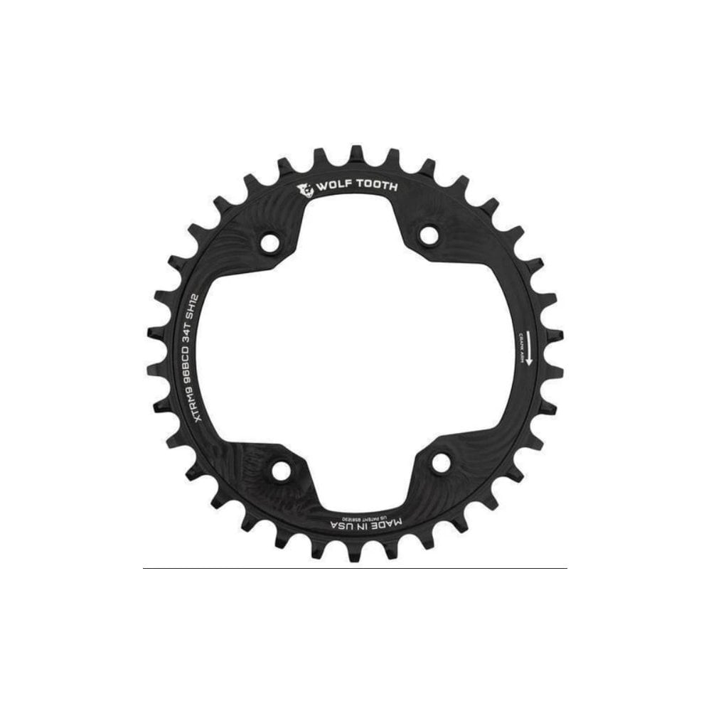 Wolf Tooth 96mm BCD Chainring Shimano XTR M9000/M9020 for 12spd Hyperglidfe chain Black / 32t