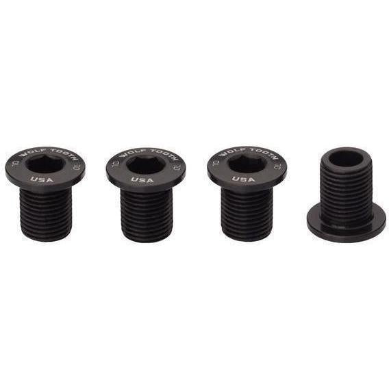 Wolf Tooth Chainring Bolts x4 for M8 Threaded Chainring Black / 10mm