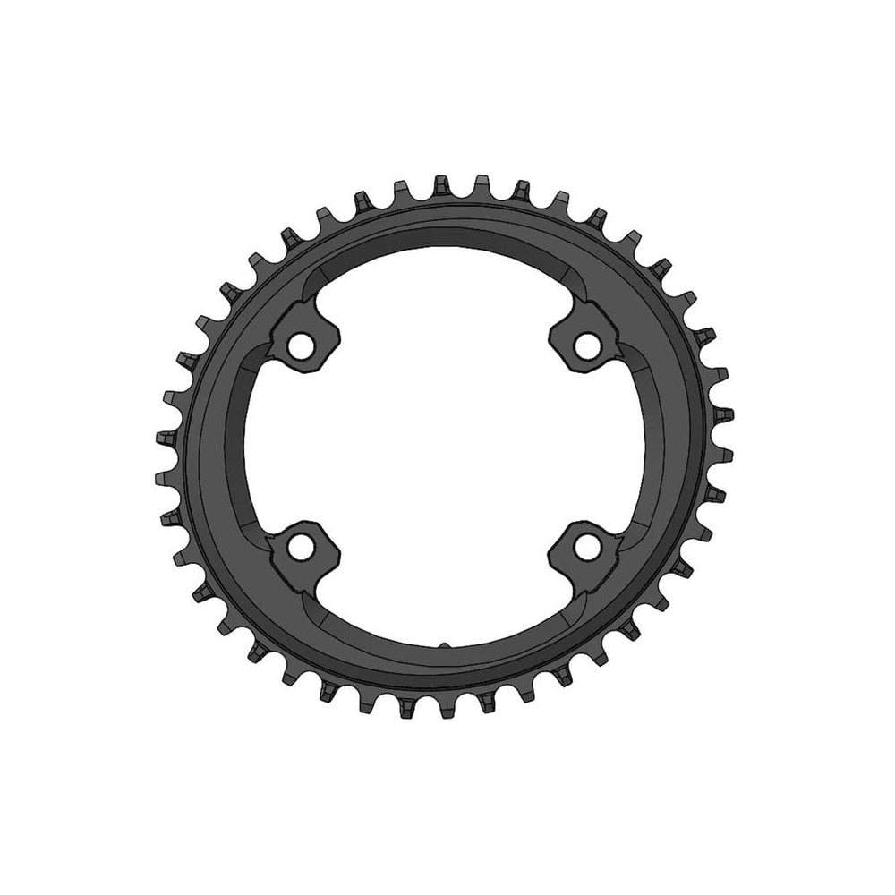 Wolf Tooth Elliptical 110 BCD 4 Bolt Chainring for Shimano GRX Black / 42t