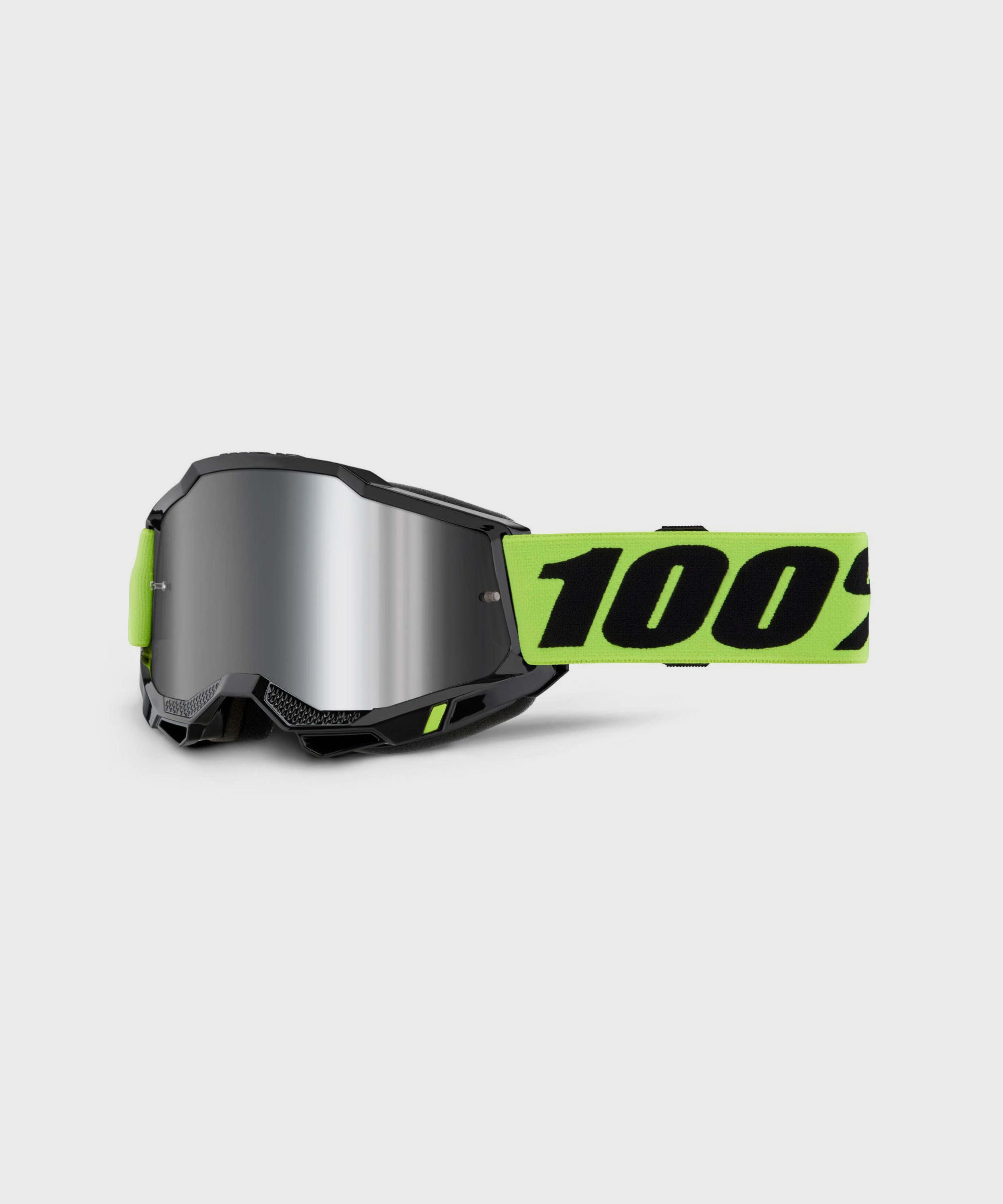 100% Accuri 2 Goggles Neon Yellow / Mirror Silver Lens