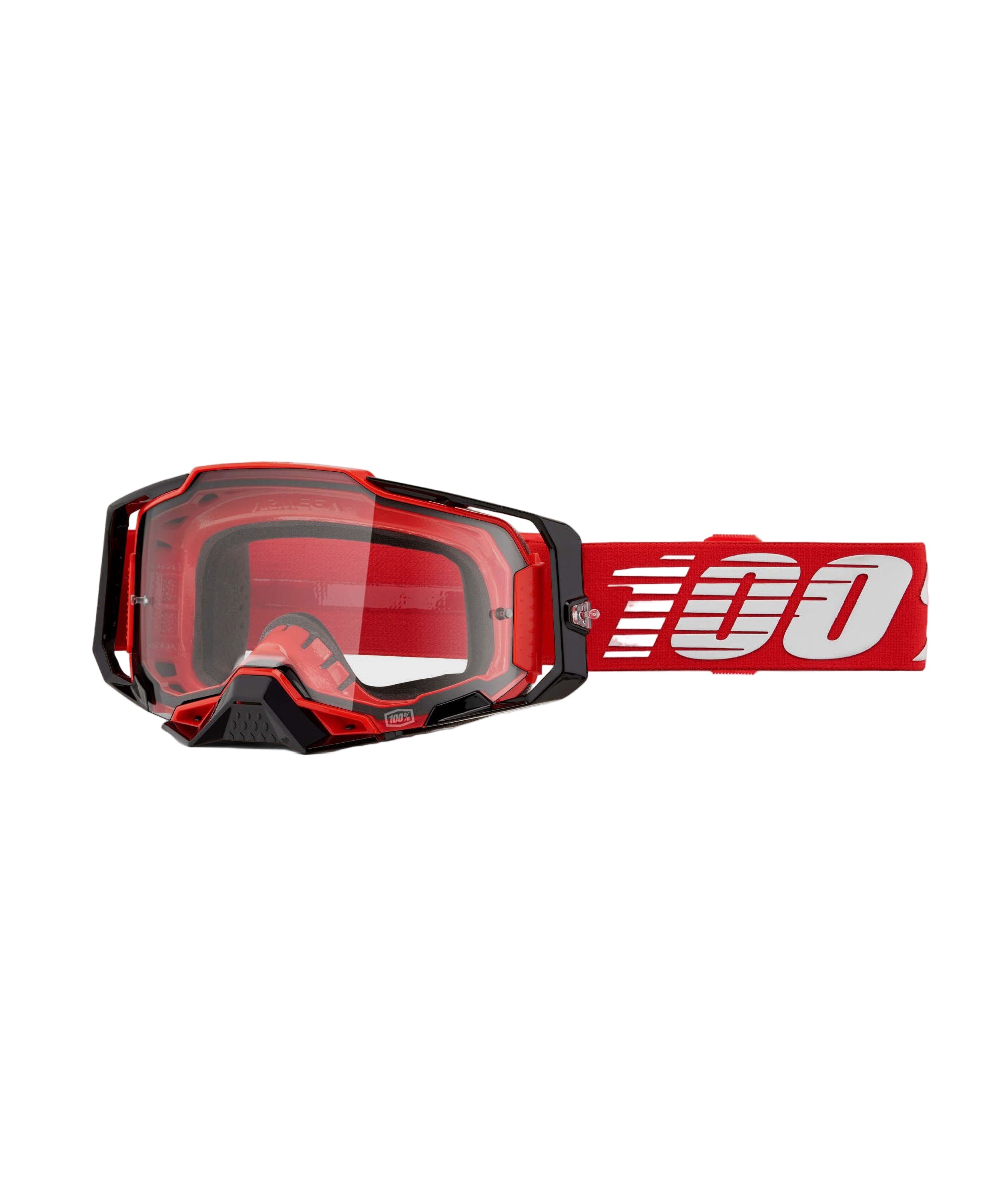 100% Armega Goggles Red / Clear Lens