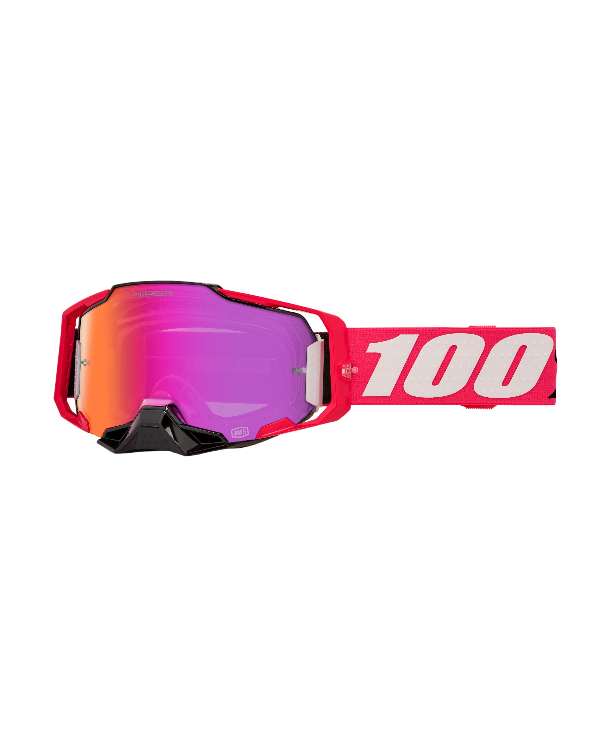 100% Armega Hiper Goggles Kloug / Mirror Dark Red Lens
