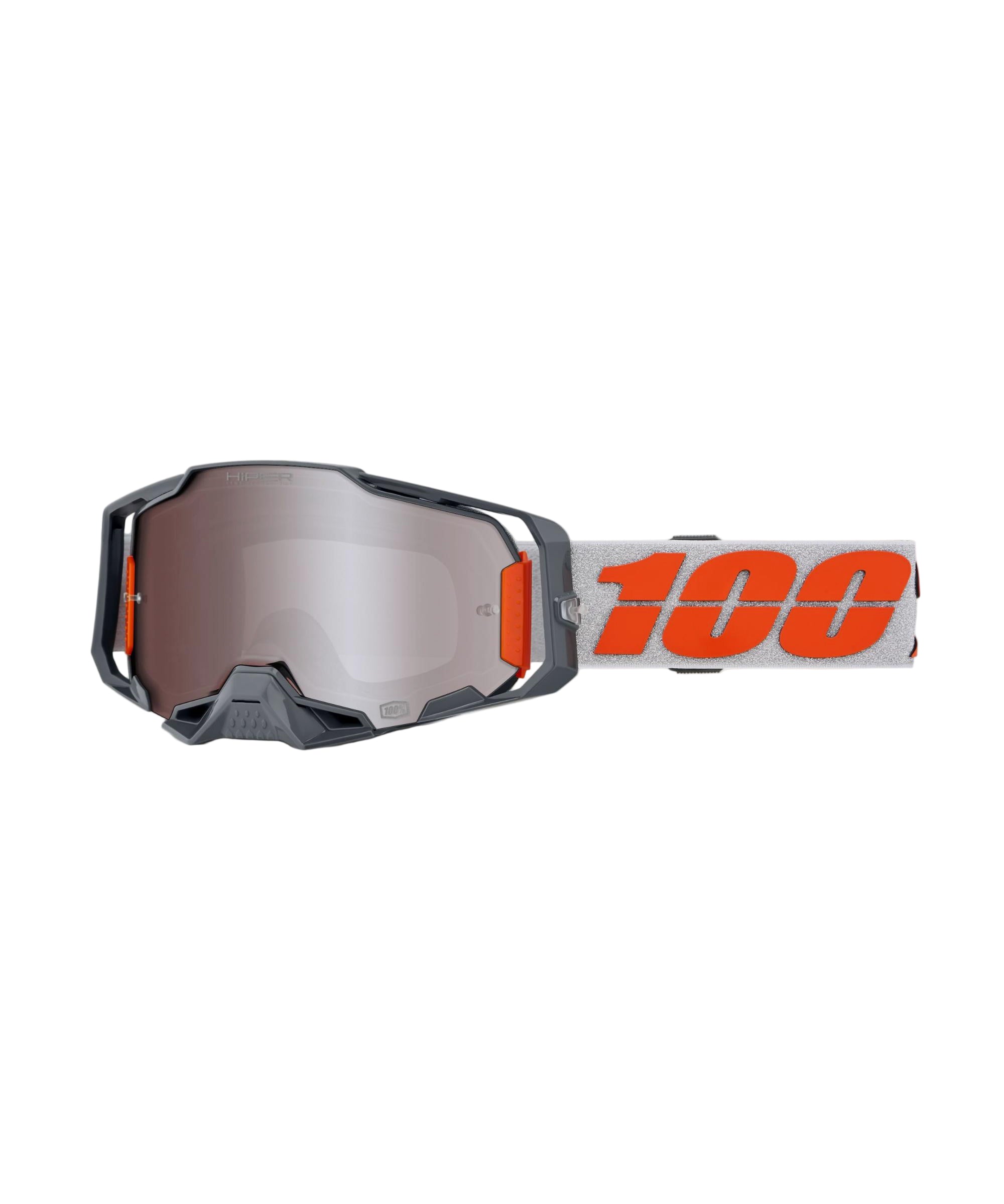 100% Armega Hiper Goggles Silver / Mirror Silver Flash Lens