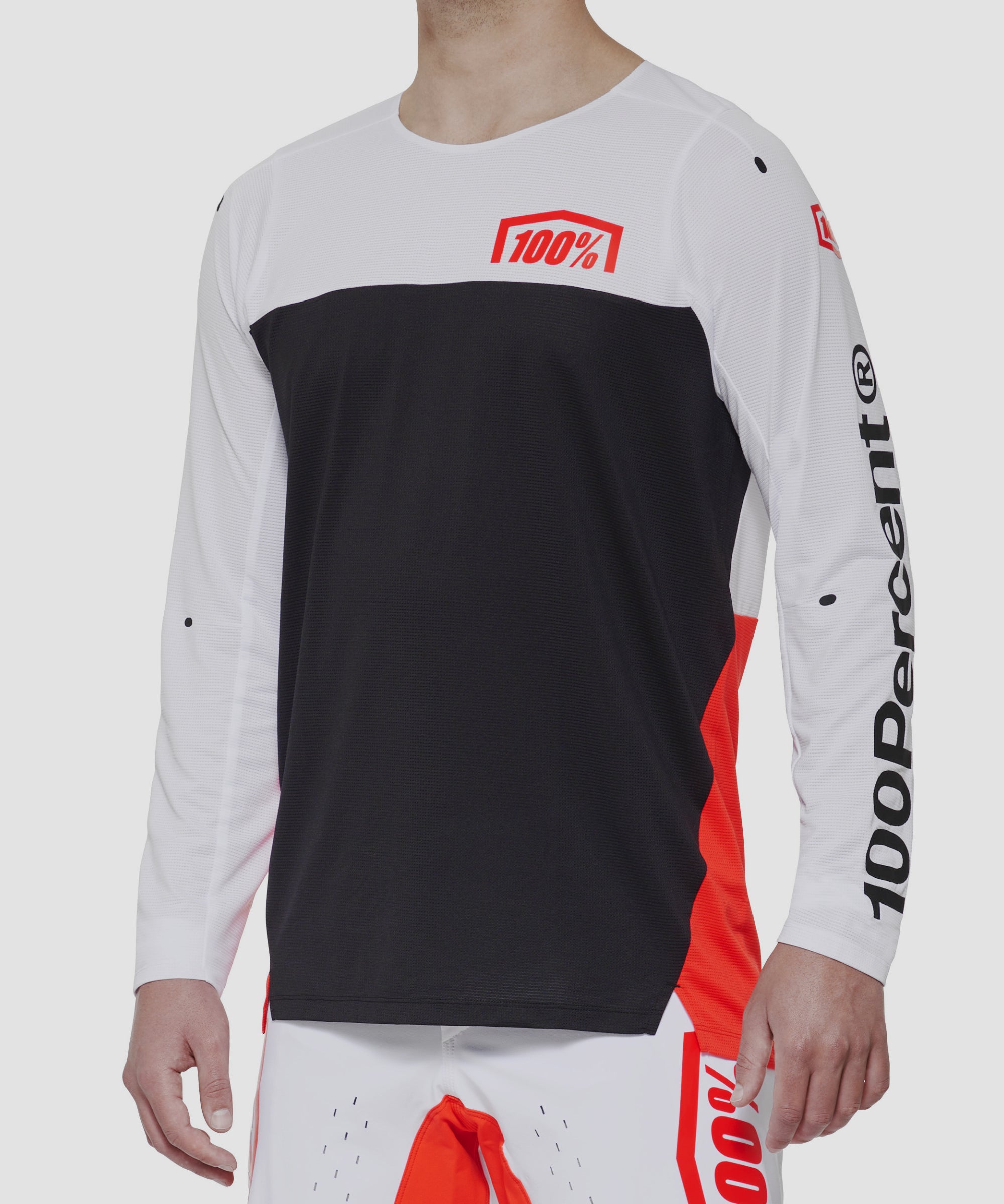 100% R-Core X Long Sleeve Jersey White/Red / M