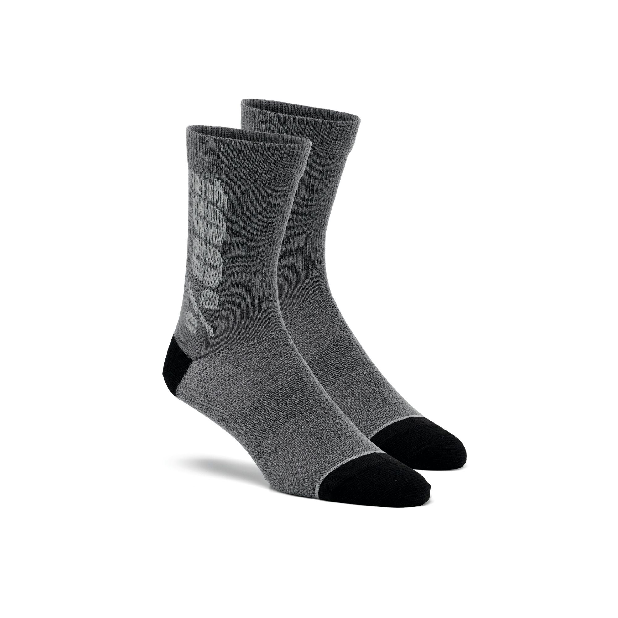 100% Rythym Merino Wool Performance Socks Charcoal/Grey / M
