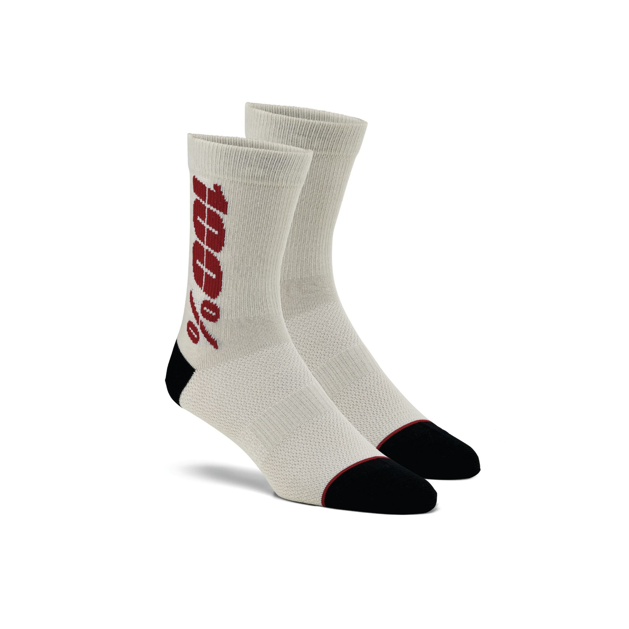 100% Rythym Merino Wool Performance Socks Silver/Cherry / M