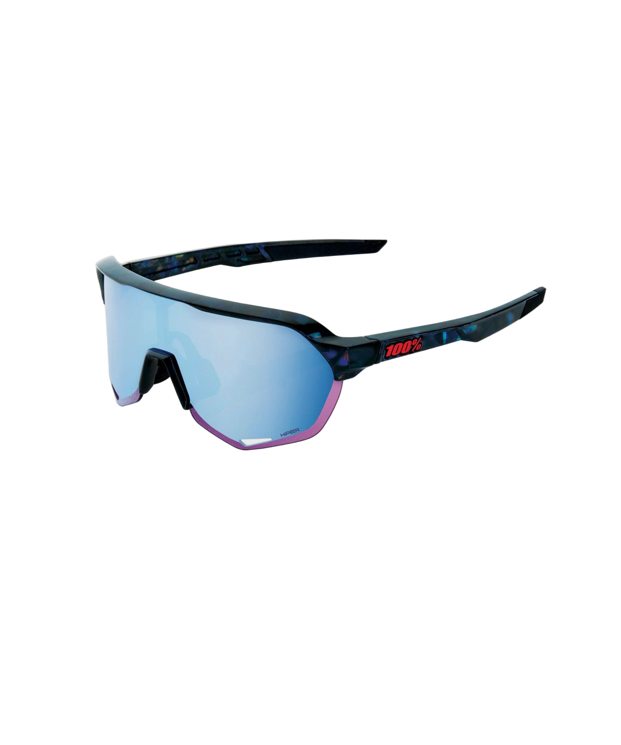 100% S2 Glasses Black Holographic / HiPER Blue Multilayer