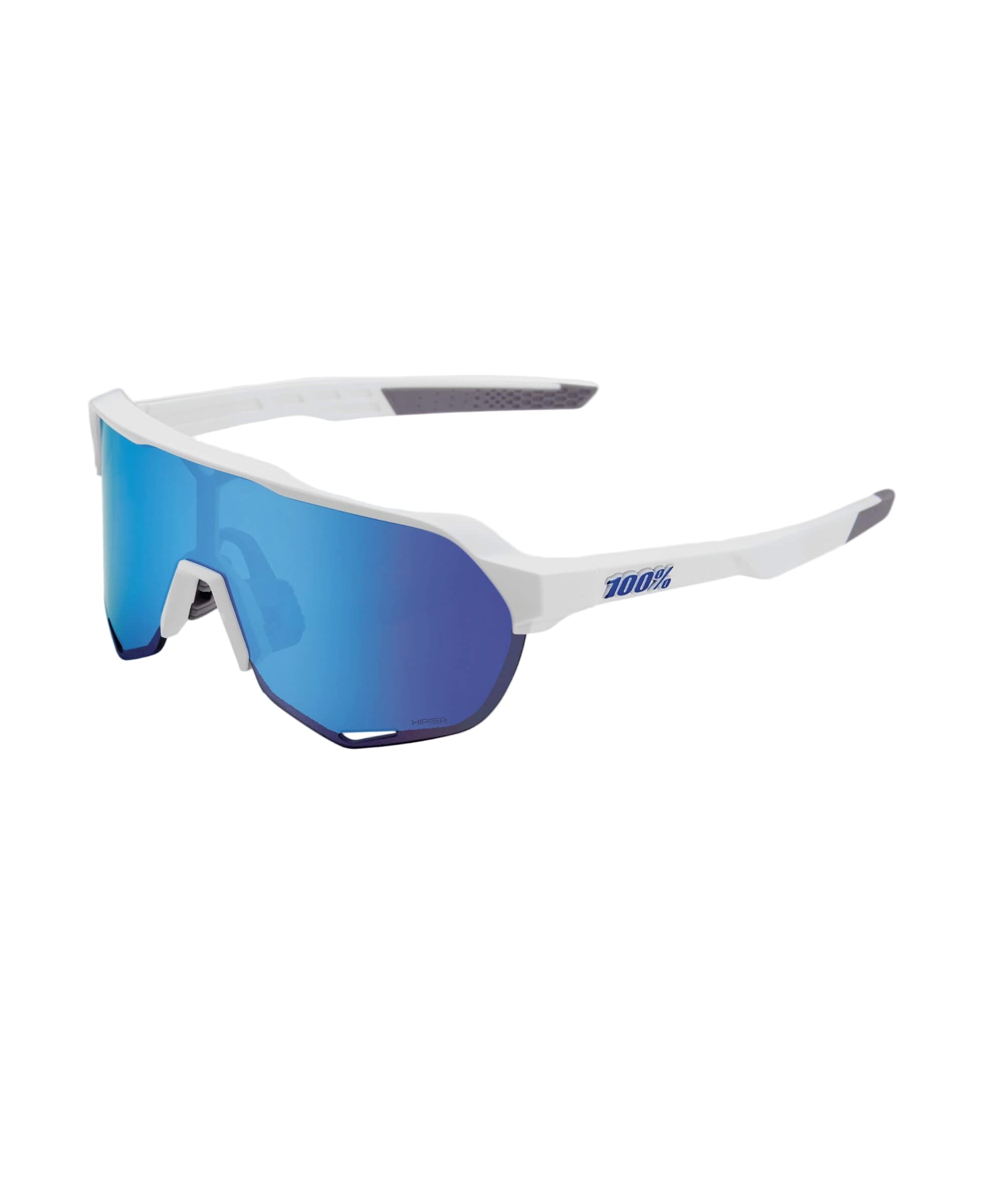 100% S2 Glasses Matte White / HiPER Blue Mirror