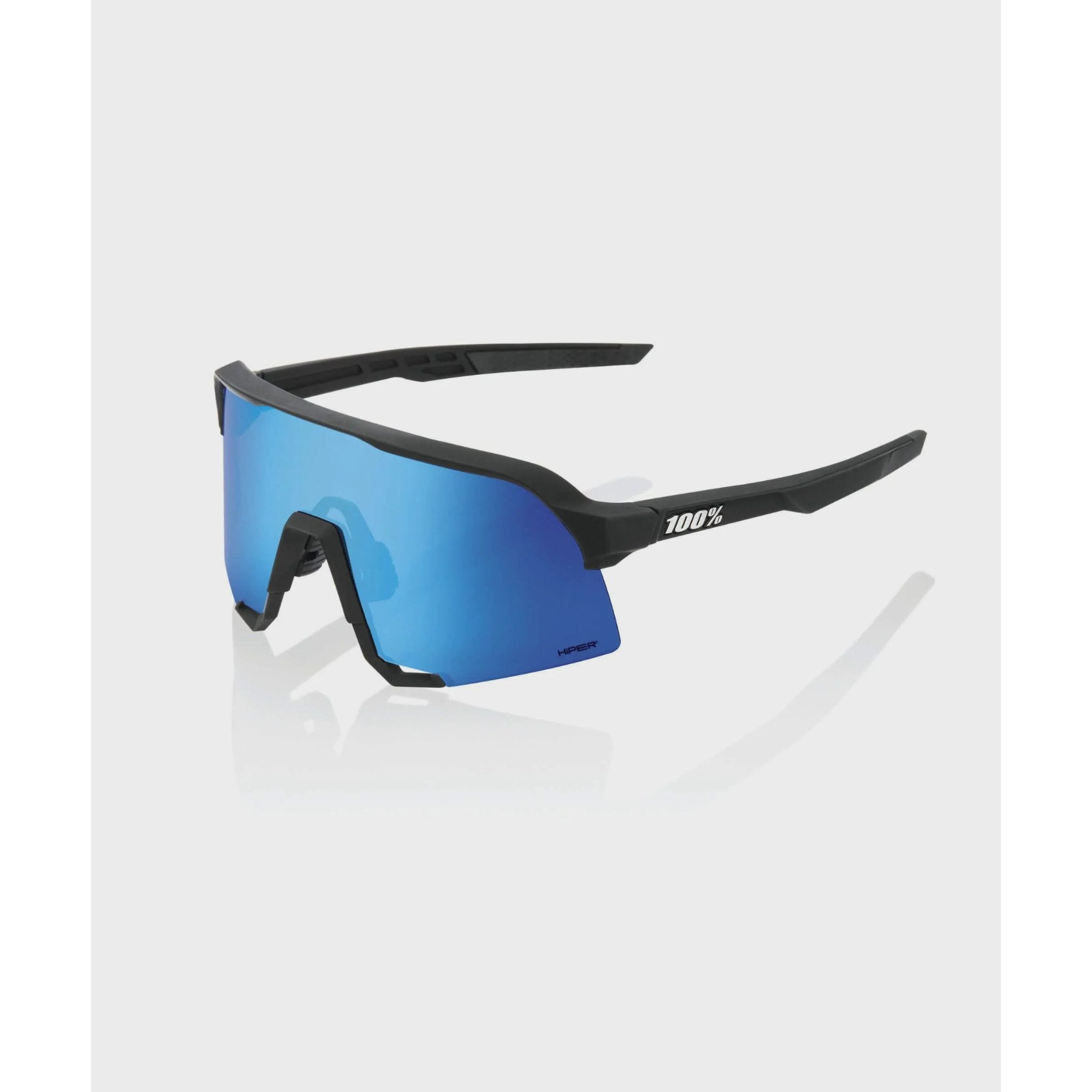 100% S3 Glasses Matte Black / HiPER Blue Multilayer Mirror Lens