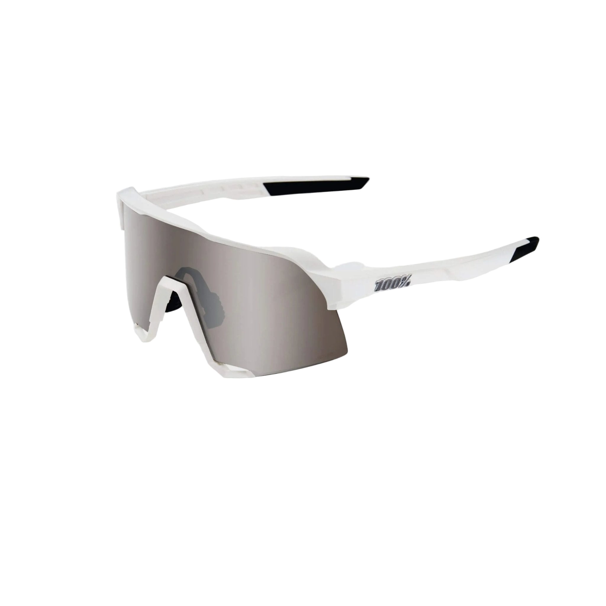 100% S3 Glasses Matte White / HiPER Silver Mirror Lens