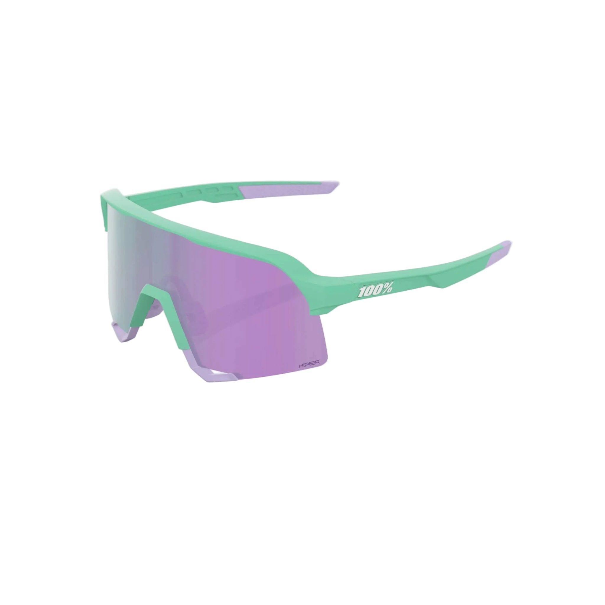 100% S3 Glasses Soft Tact Mint / HiPER Lavender Mirror Lens