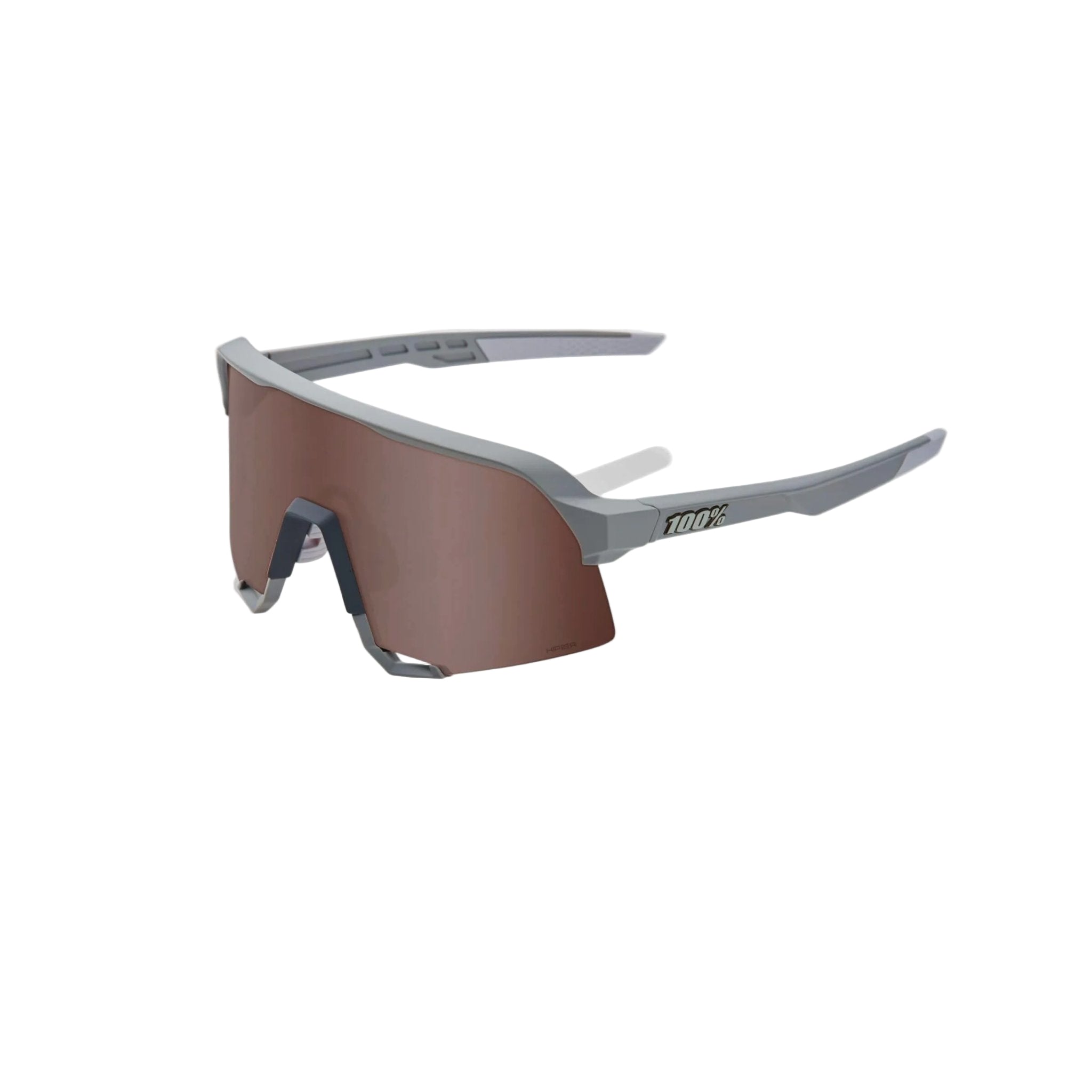 100% S3 Glasses Soft Tact Stone Grey / HiPER Crimson Silver Mirror Lens