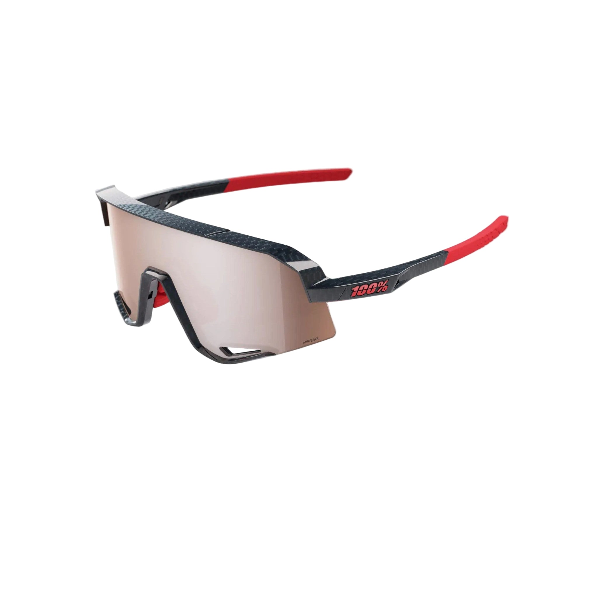 100% Slendale Glasses Gloss Carbon Fiber / HiPER Crimson-Silver Lens