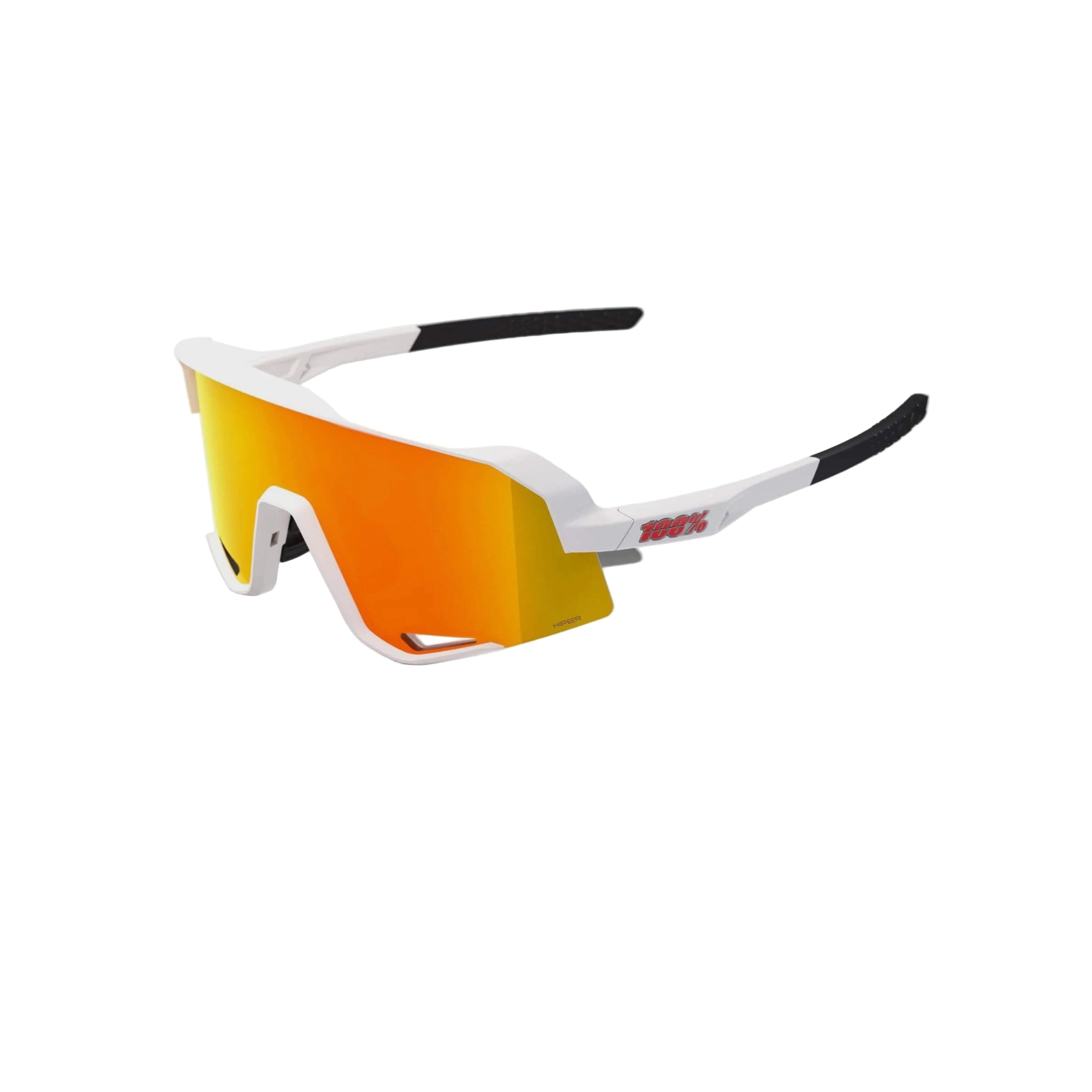 100% Slendale Glasses Soft tact White / HiPER Red Multilayer Mirror Lens