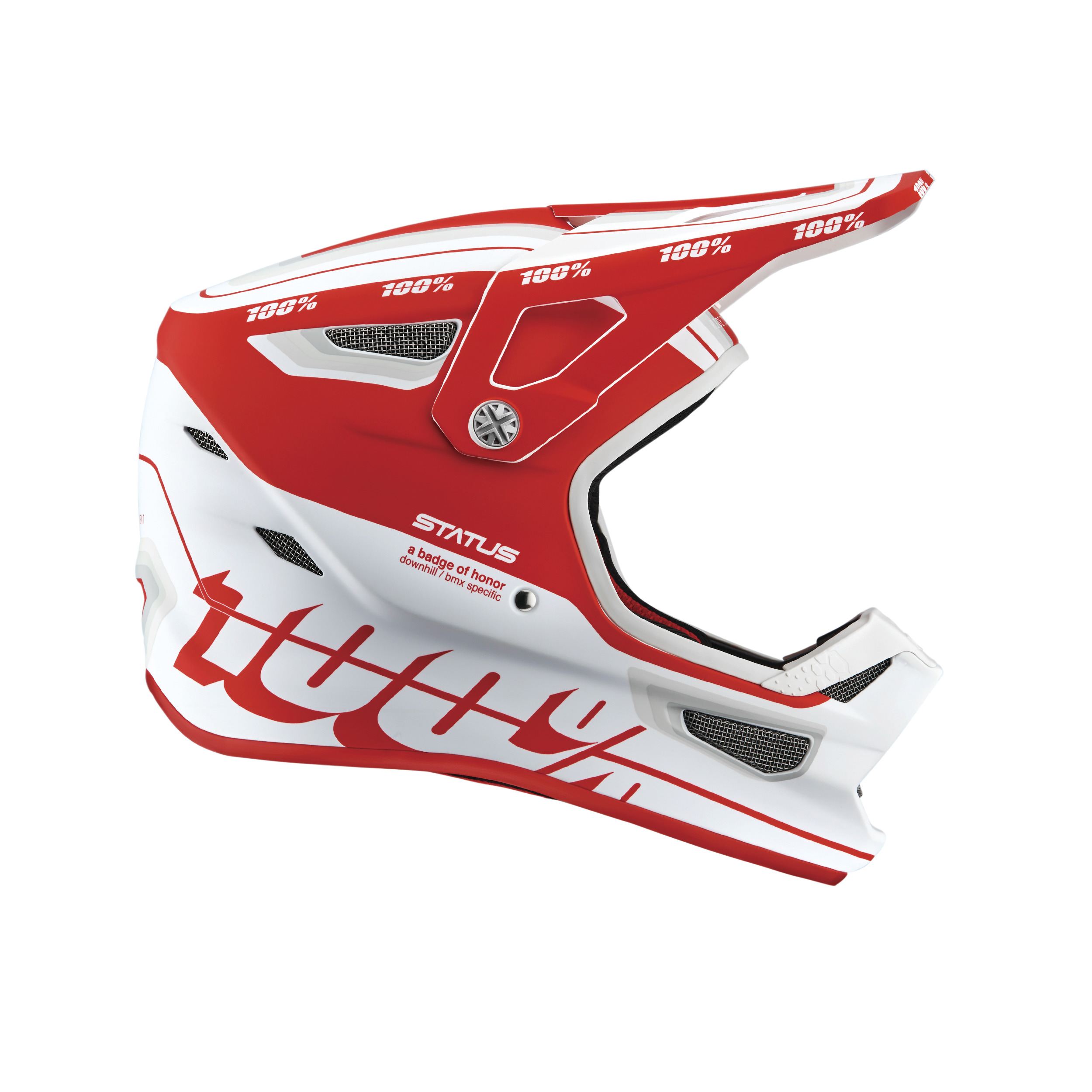 100% Status Full Face Helmet Topenga Red/White / XS