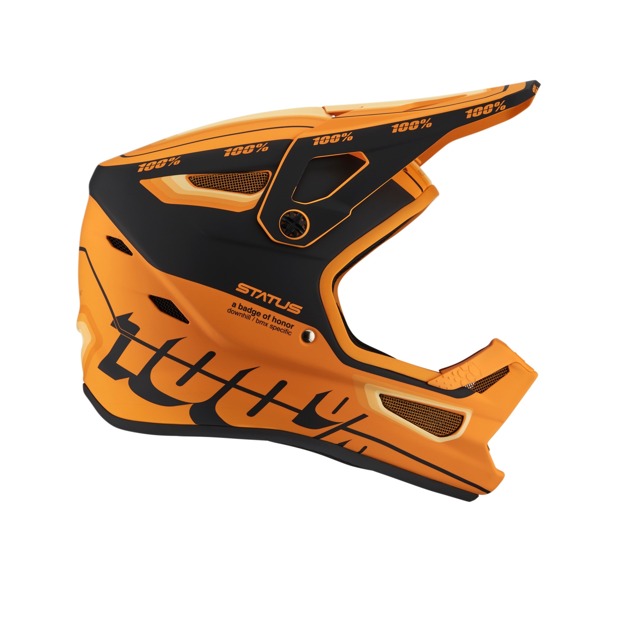 100% Status Youth Helmet Orange/Black / S