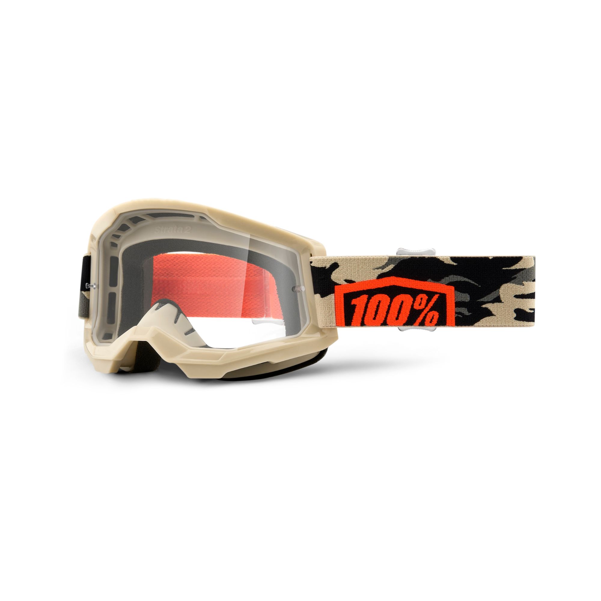 100% Strata 2 Clear Lens Goggles Kombat