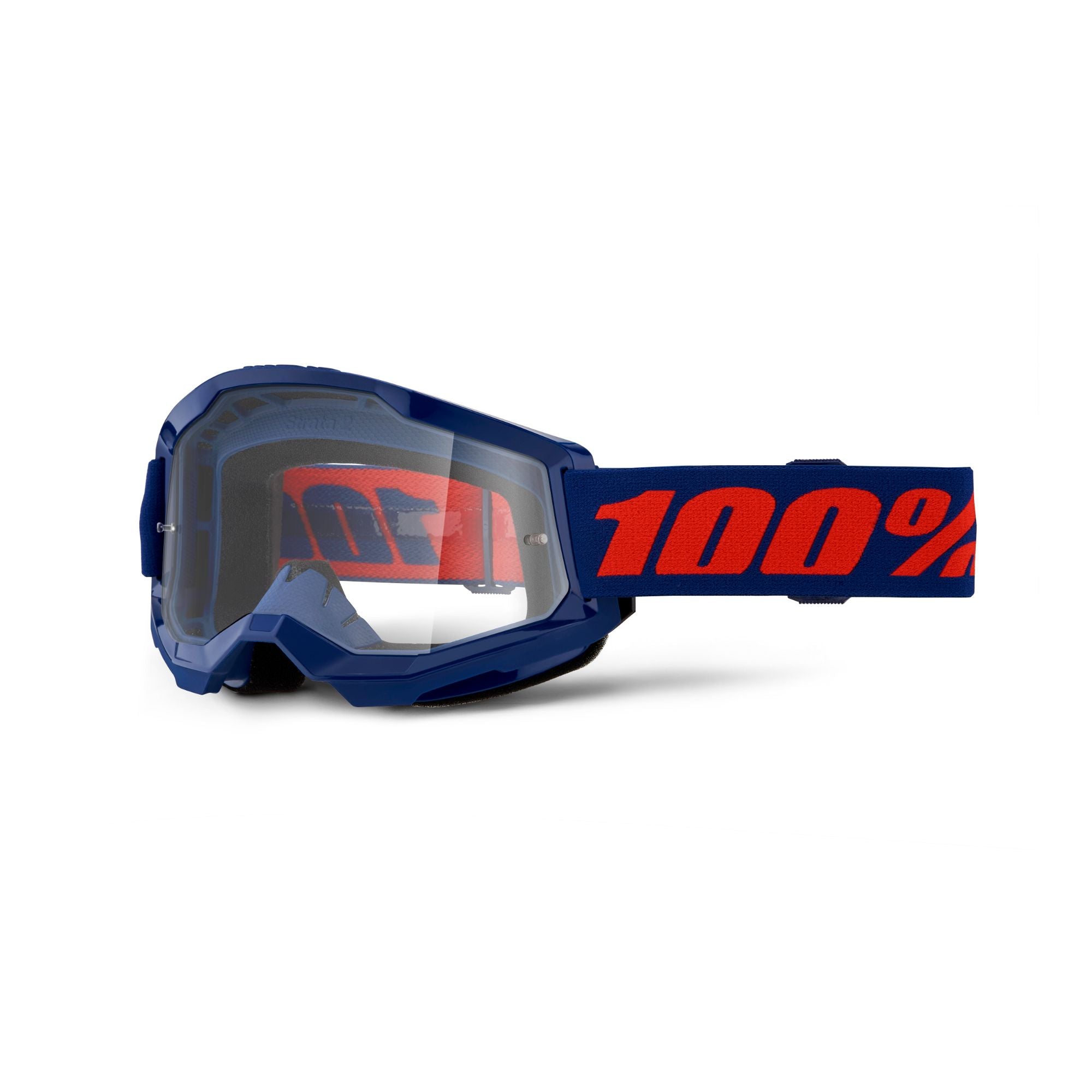 100% Strata 2 Clear Lens Goggles Navy