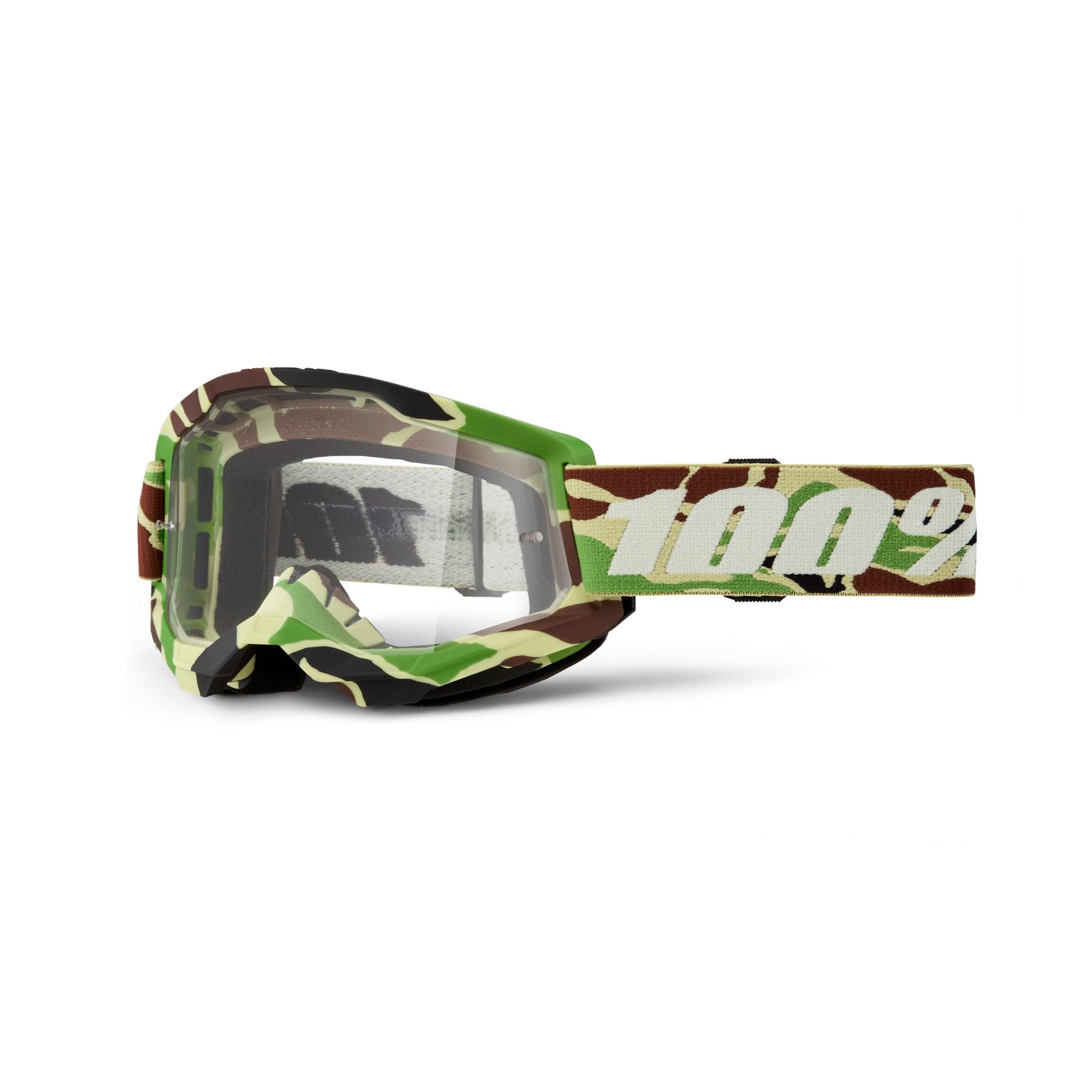 100% Strata 2 Clear Lens Goggles War Camo