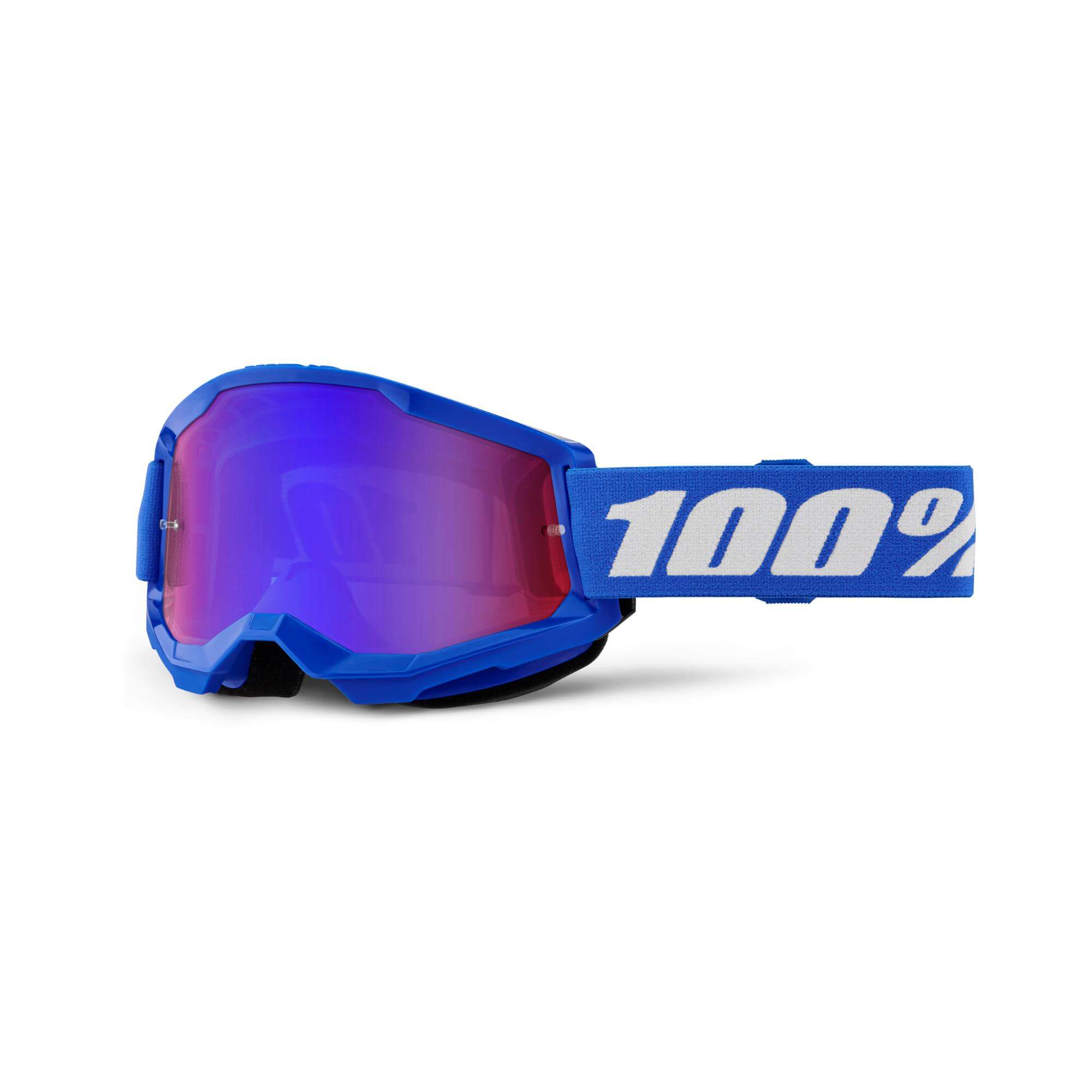 100% Strata 2 Mirror Lens Goggles Blue / Mirror Red/Blue Lens