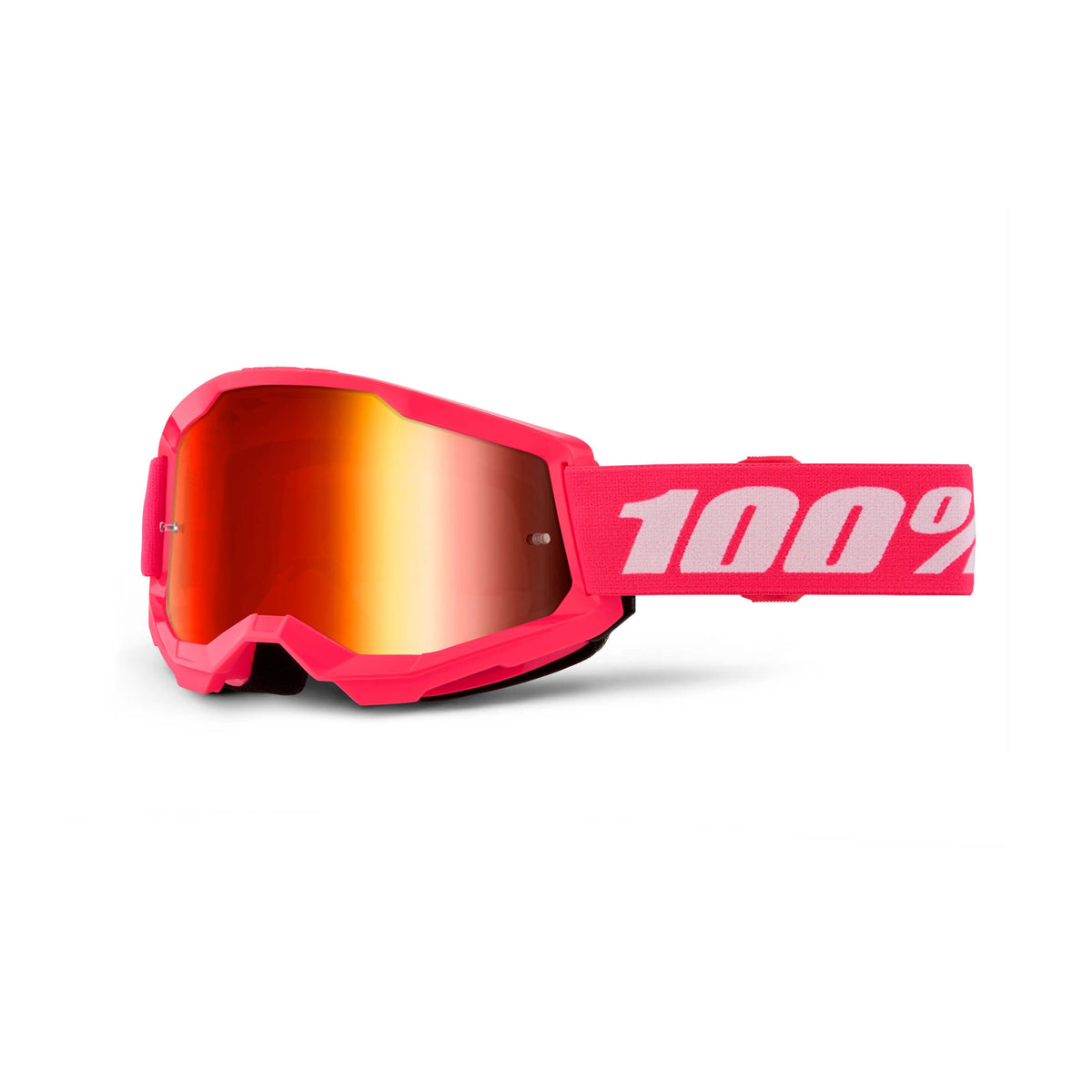 100% Strata 2 Mirror Lens Goggles Pink / Red Mirror Lens