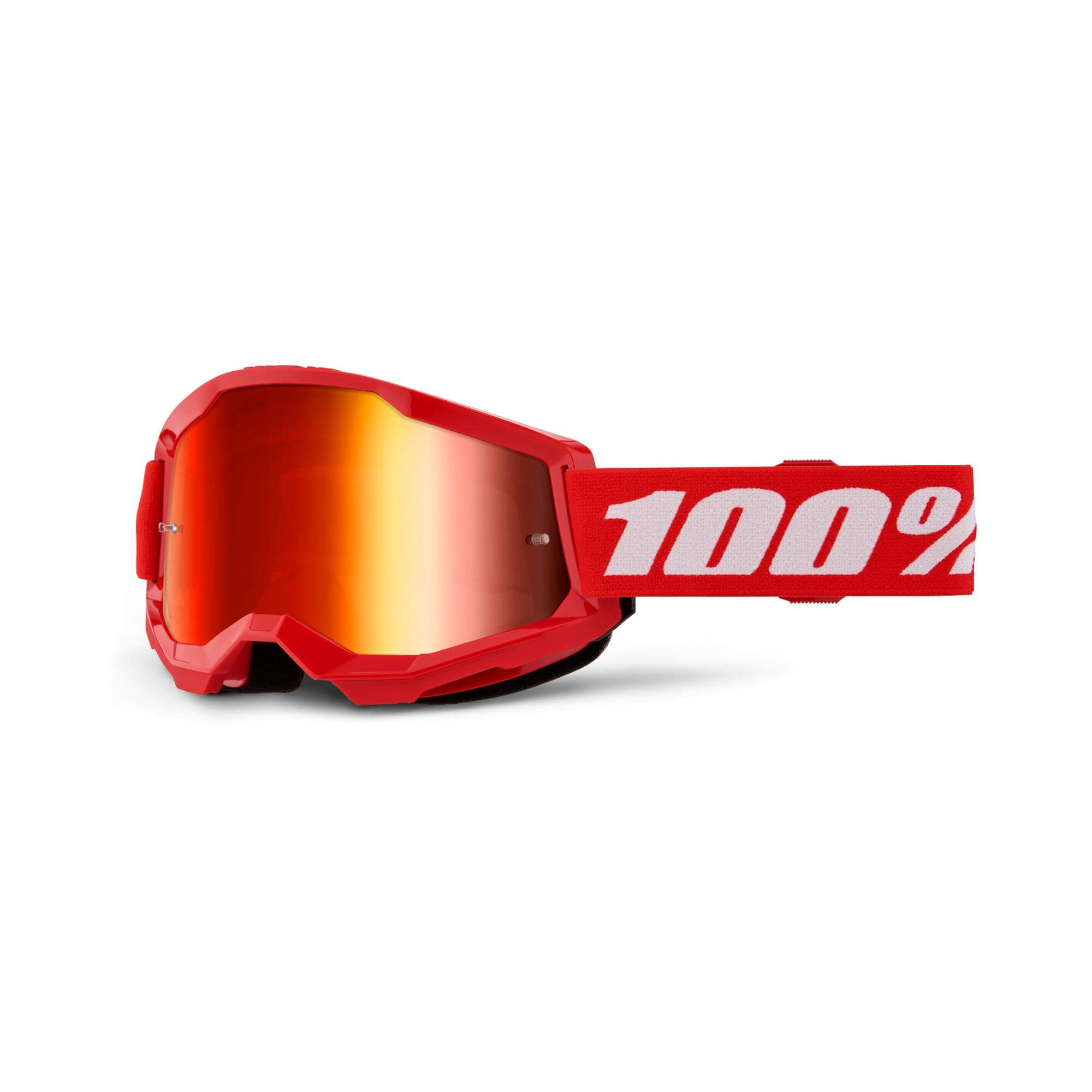 100% Strata 2 Mirror Lens Goggles Red / Mirror Red Lens