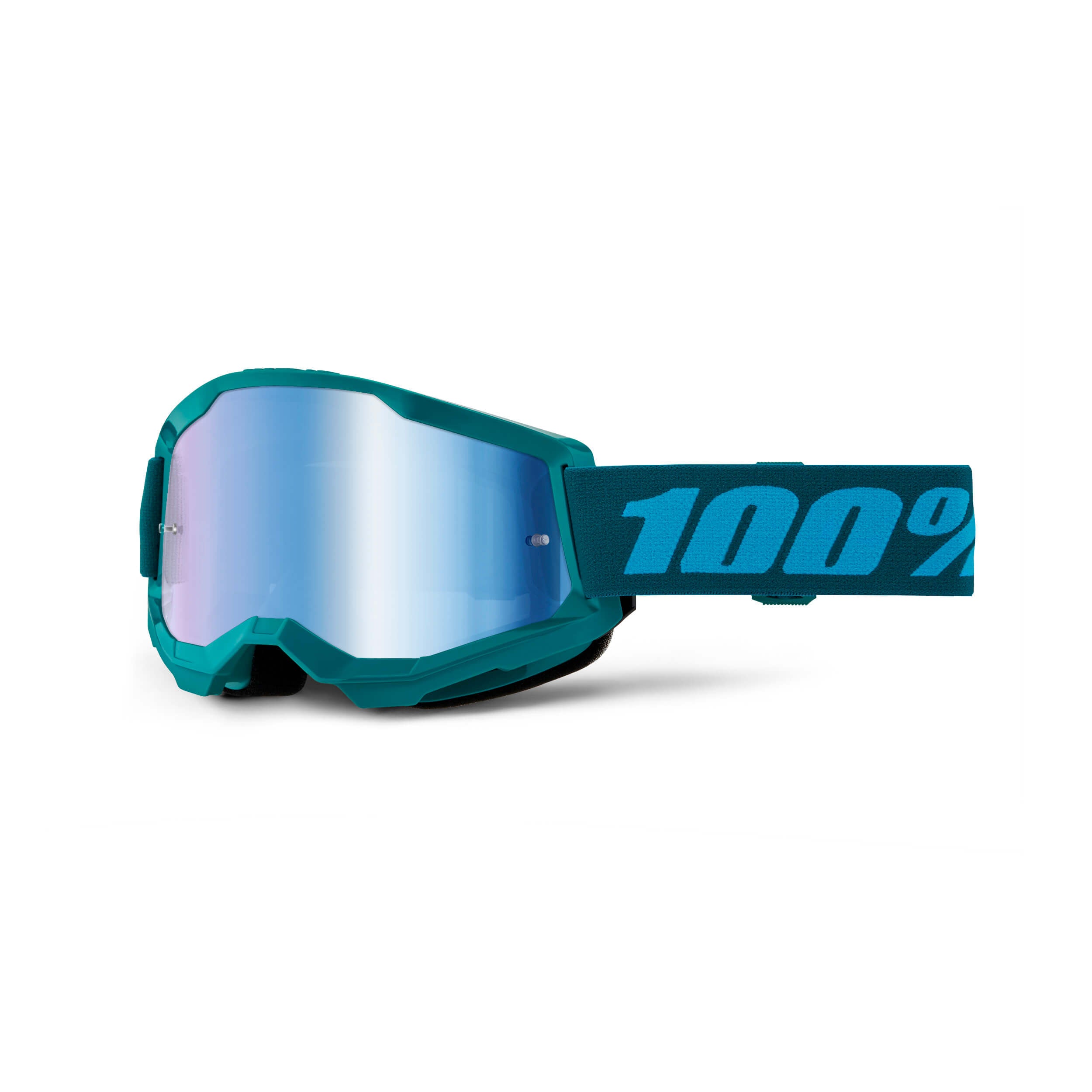 100% Strata 2 Mirror Lens Goggles Stone / Blue Mirror Lens