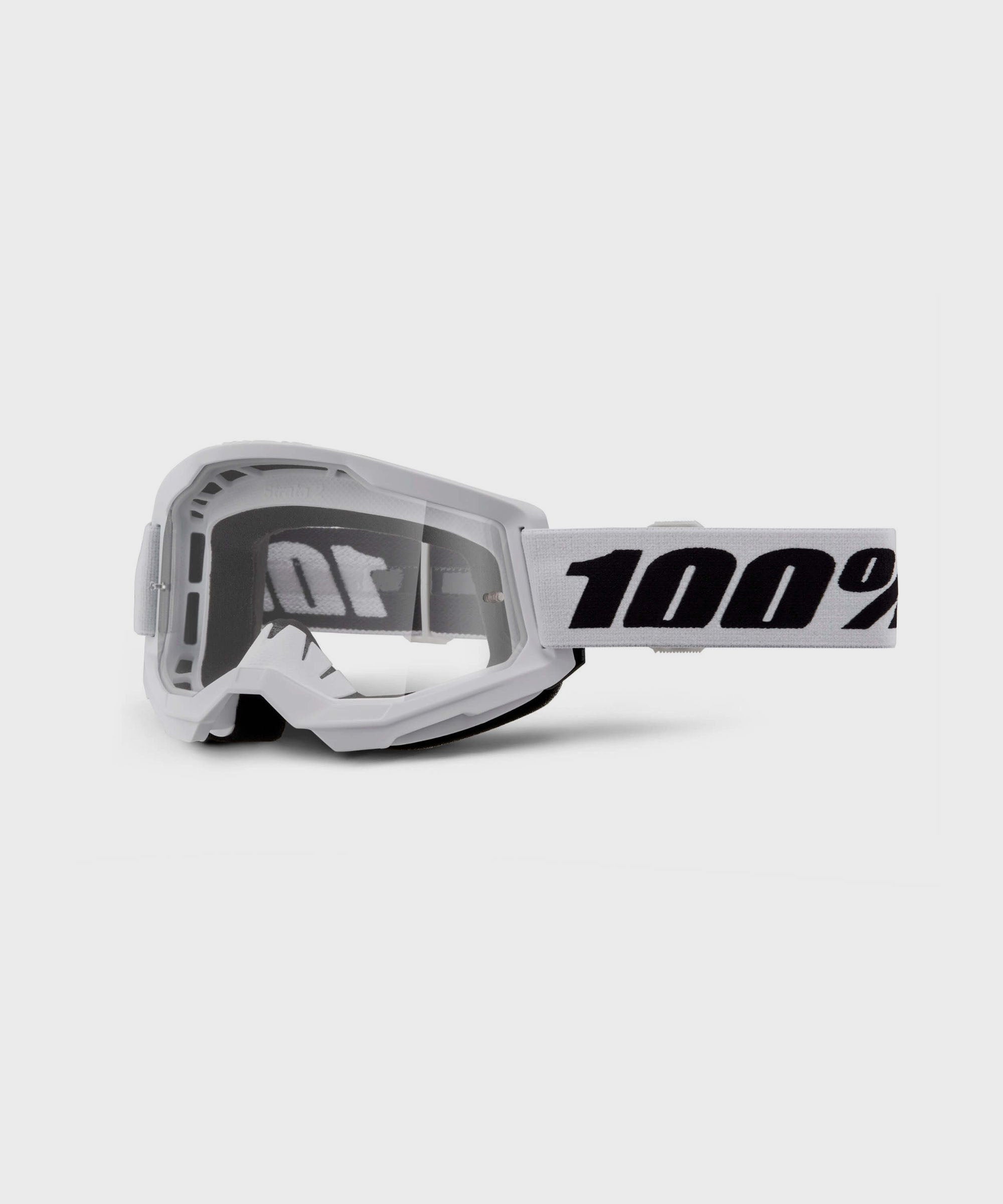 100% Strata 2 Youth Goggles White / Clear Lens