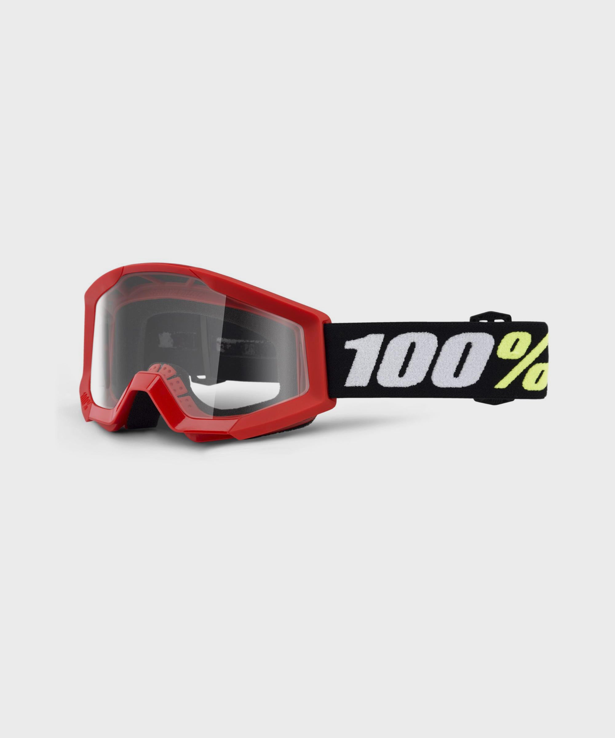 100% Strata Mini Kids Goggles Red / Clear Lens