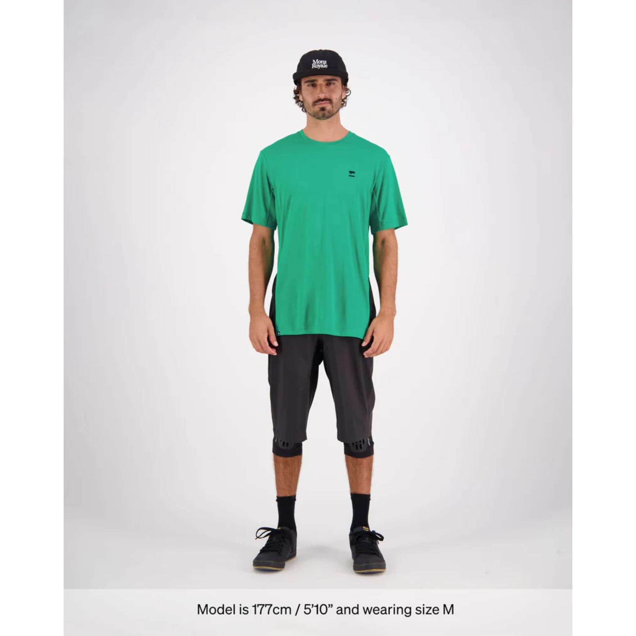 Mons Royale Tarn Merino Shift T-Shirt - Pop Green / Black